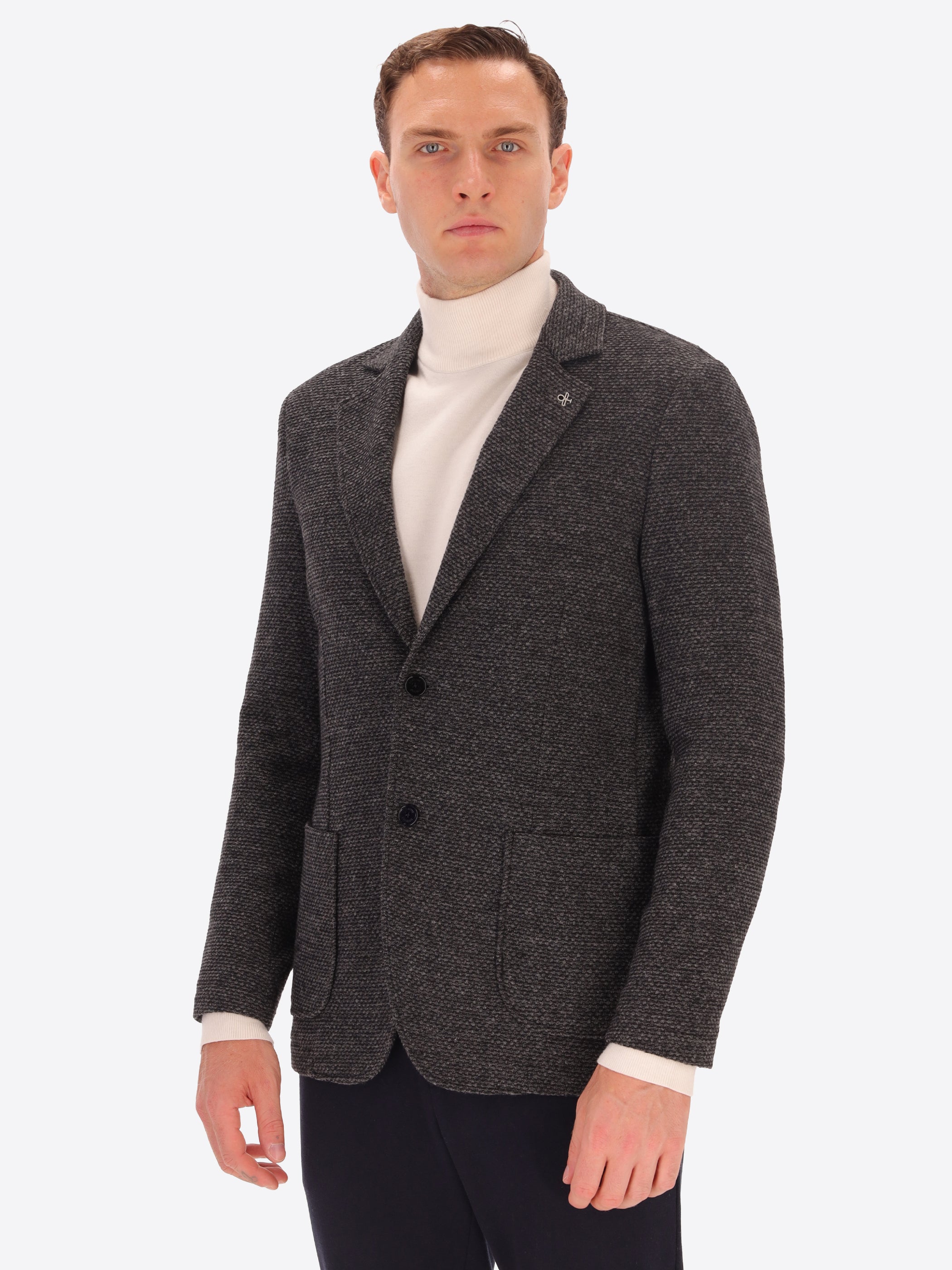 Pad Textured Jacket Charcoal