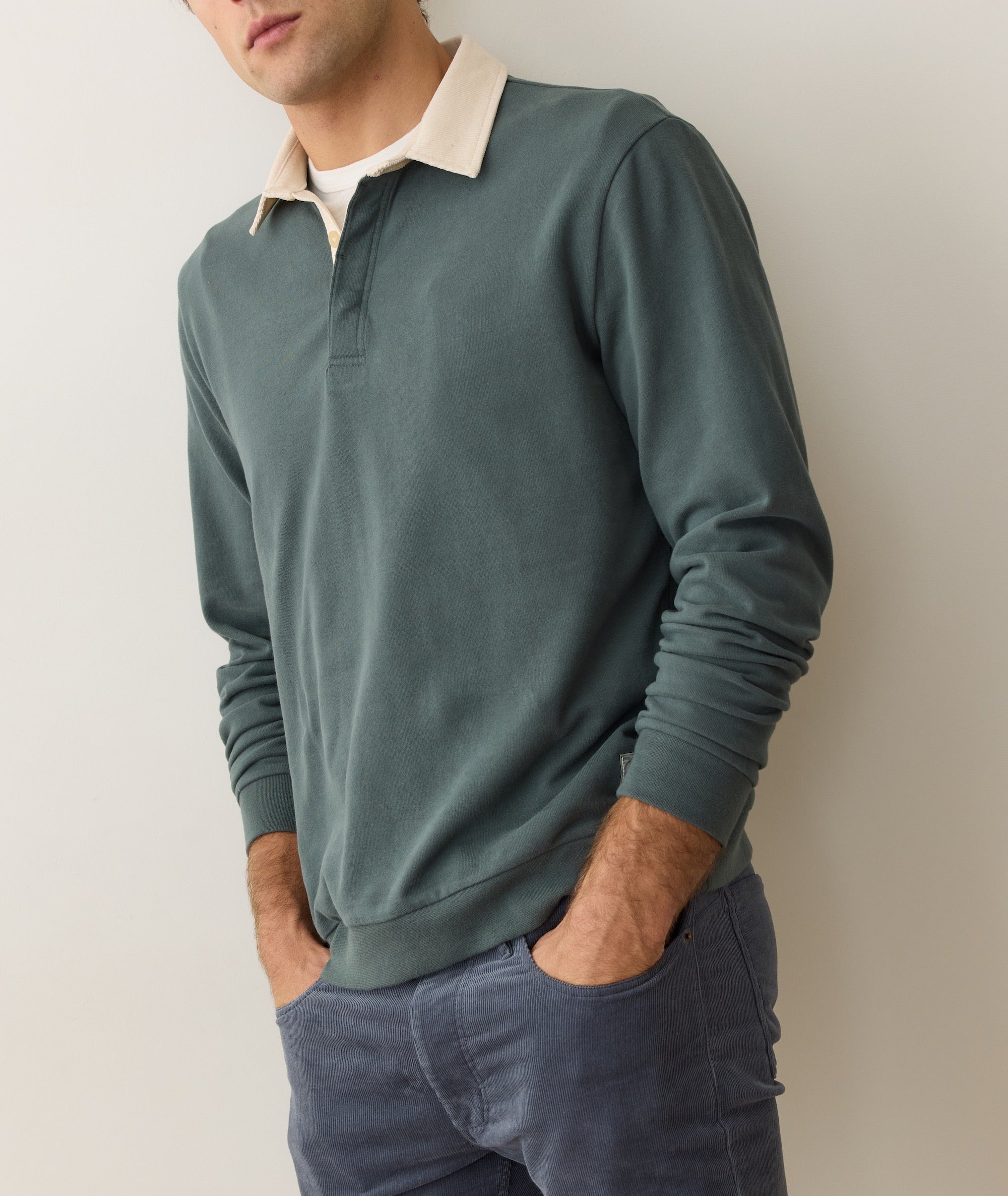 Sueded Rugby Polo Balsam Green