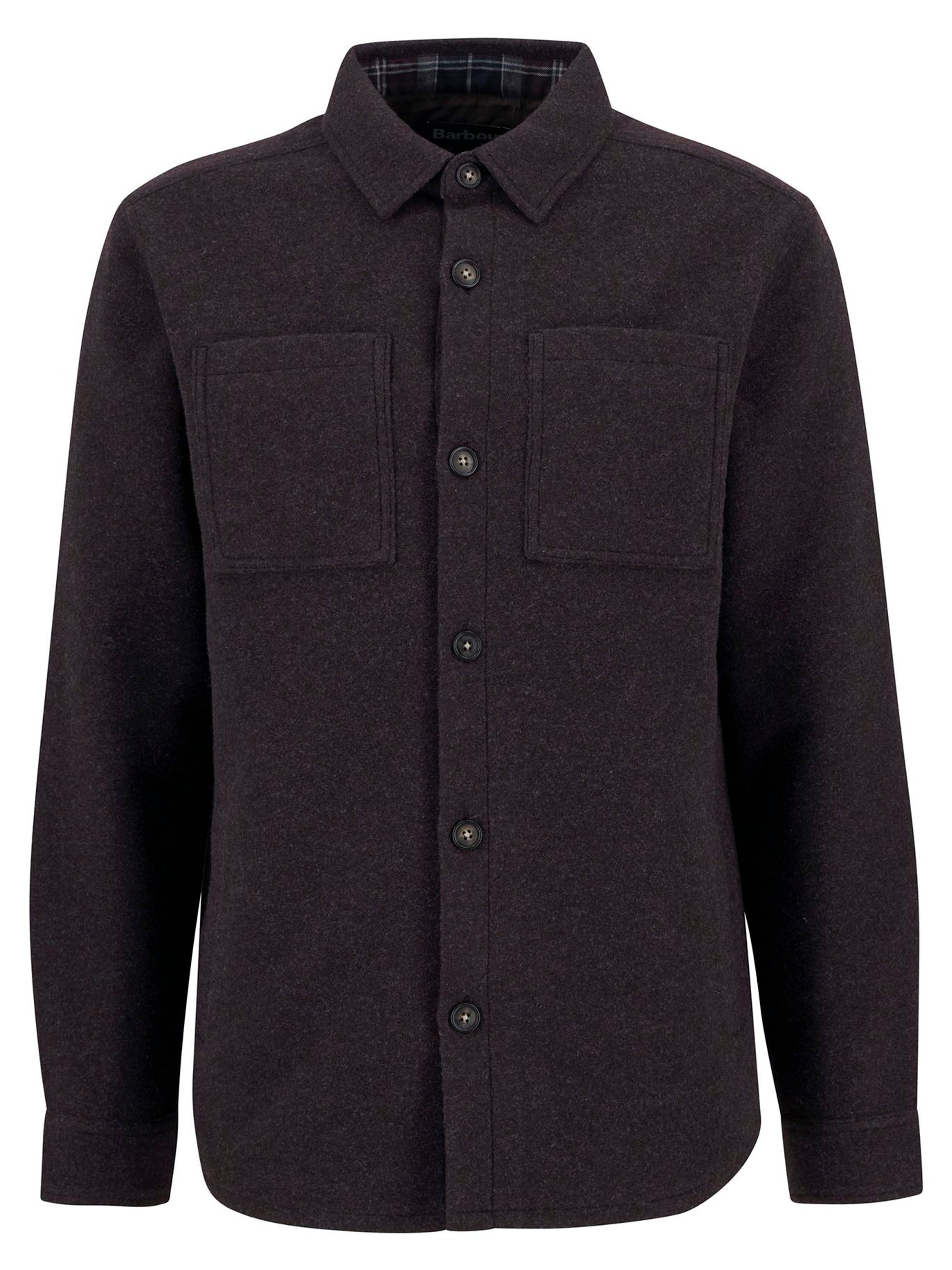 Marlow Tailored Wool Blend Overshirt Dark Oak