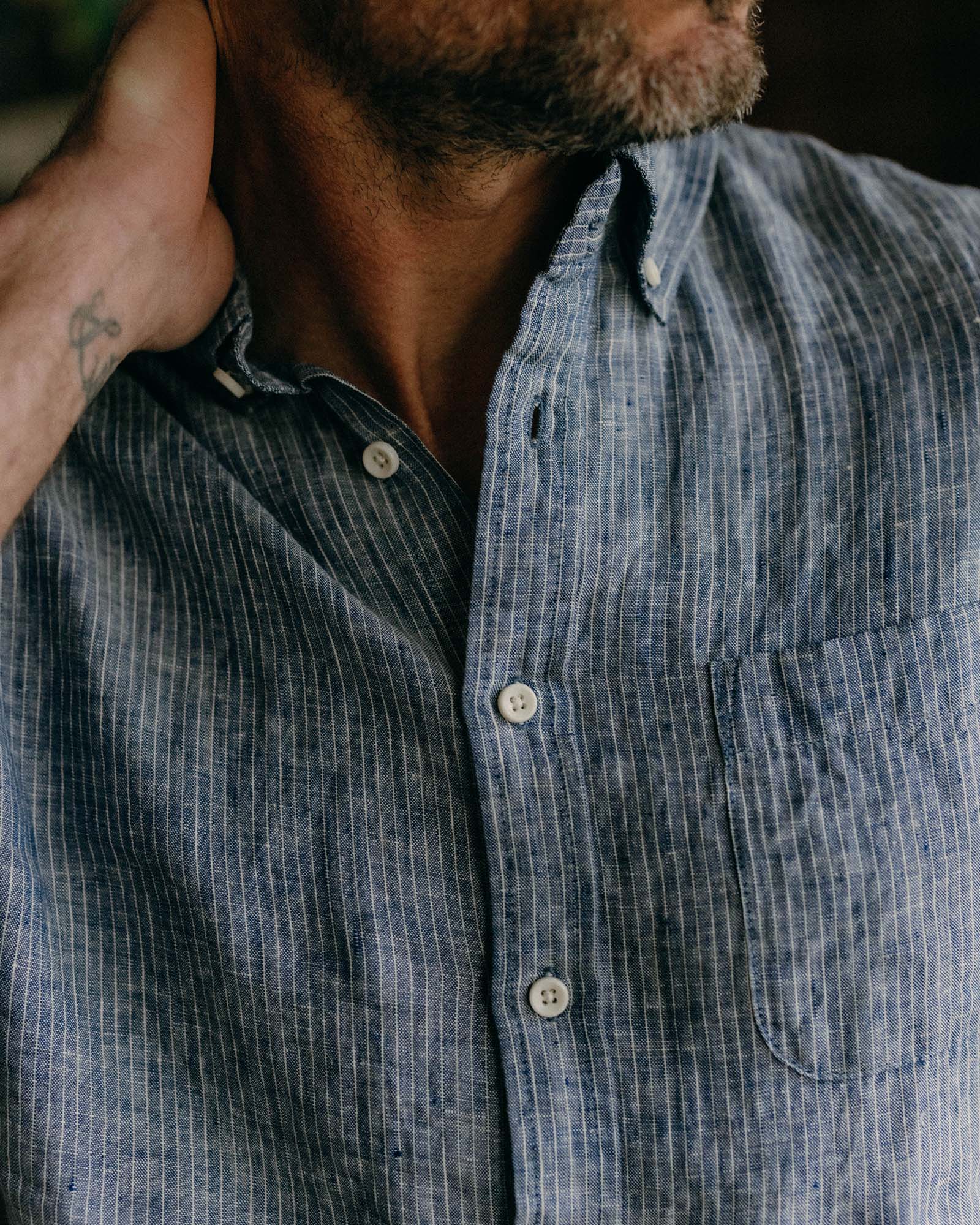 The Jack Shirt Sky Stripe Linen