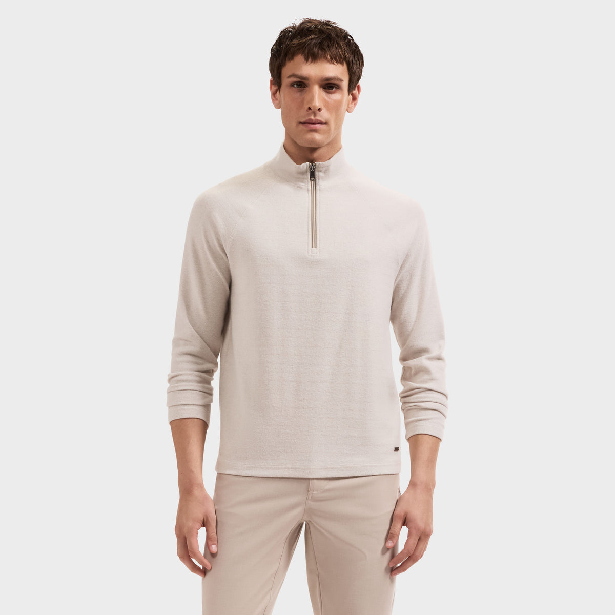 Knit Quarter Zip Sweater Limestone
