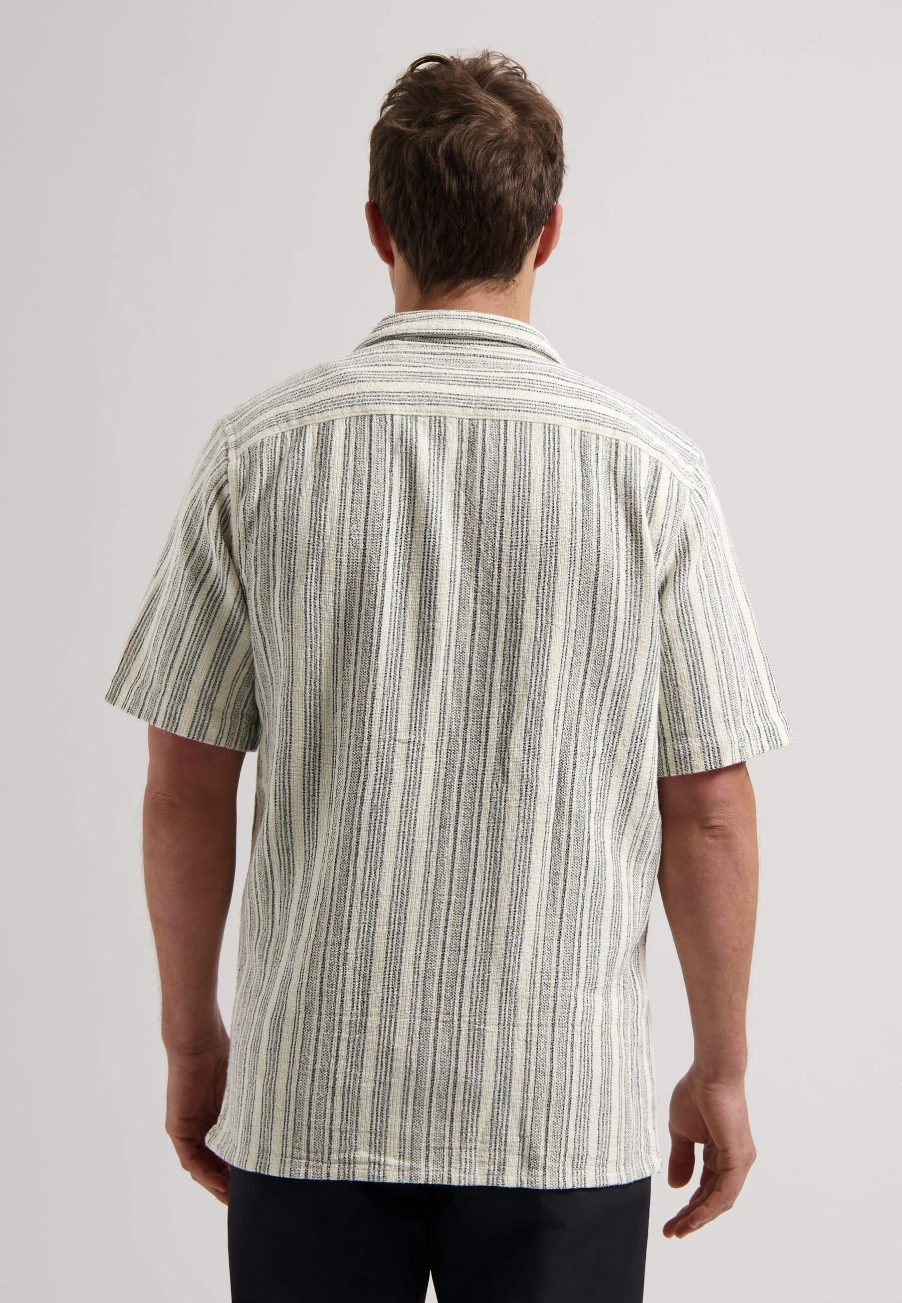 Sandy Cotton Striped Summer Shirt Dark Navy