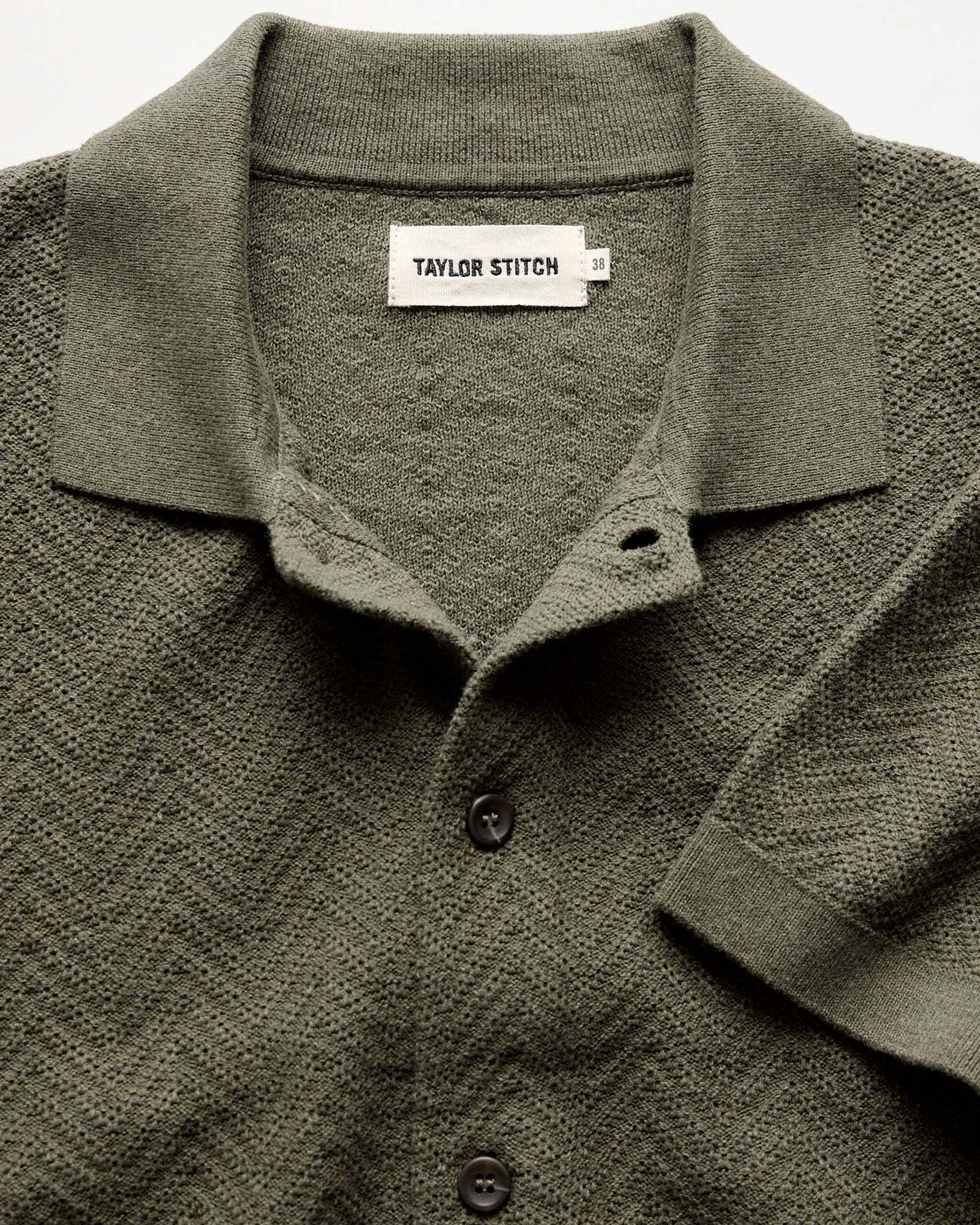 The Button Down Polo Cilantro Herringbone