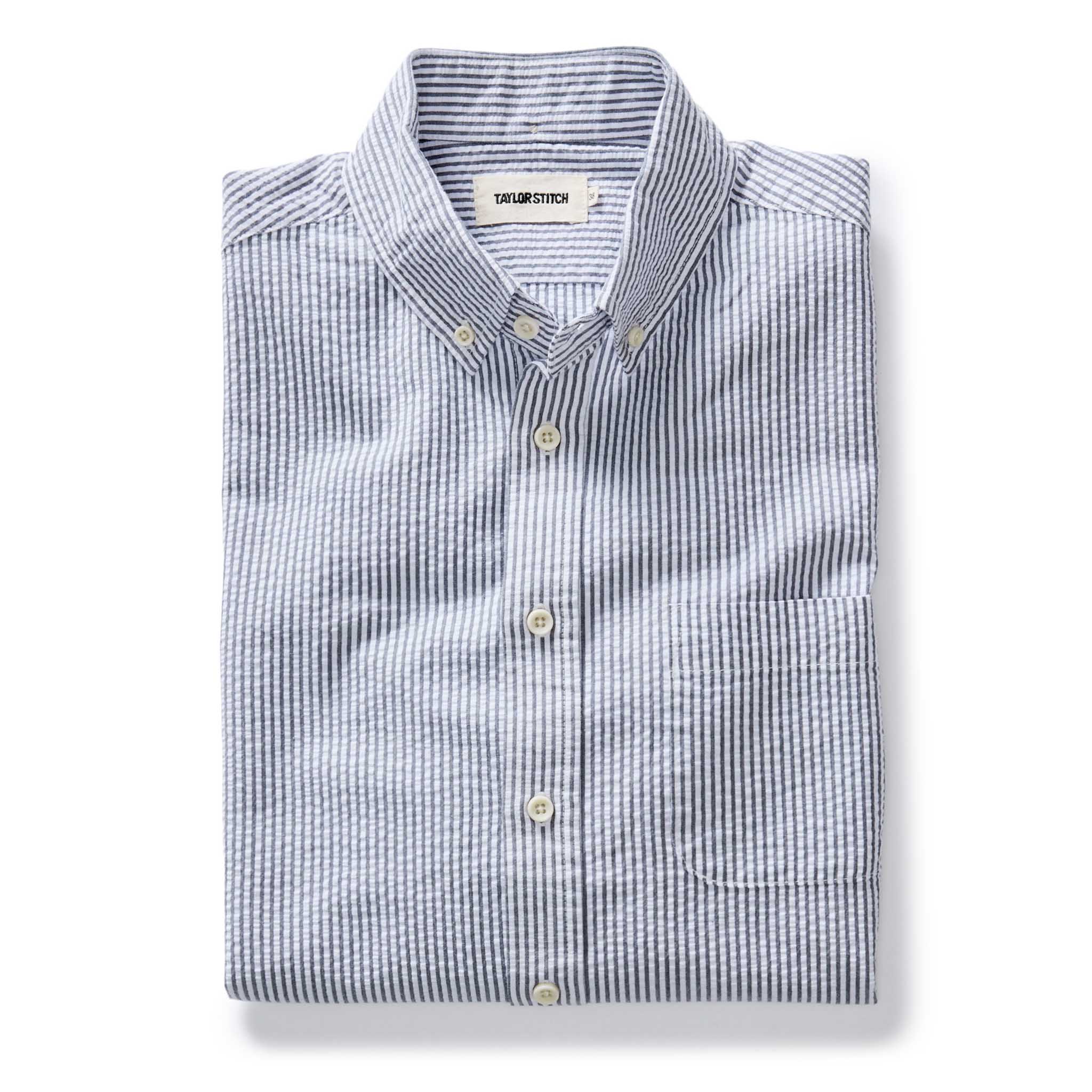 The Jack Shirt Navy Stripe Seersucker