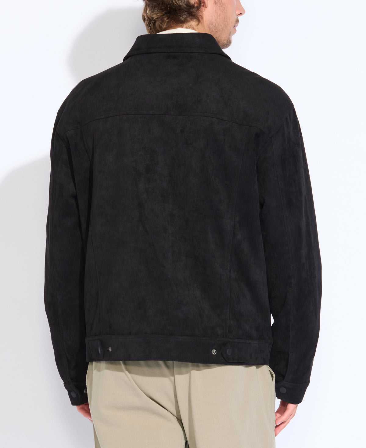 Teton Faux Suede Trucker Jacket Black