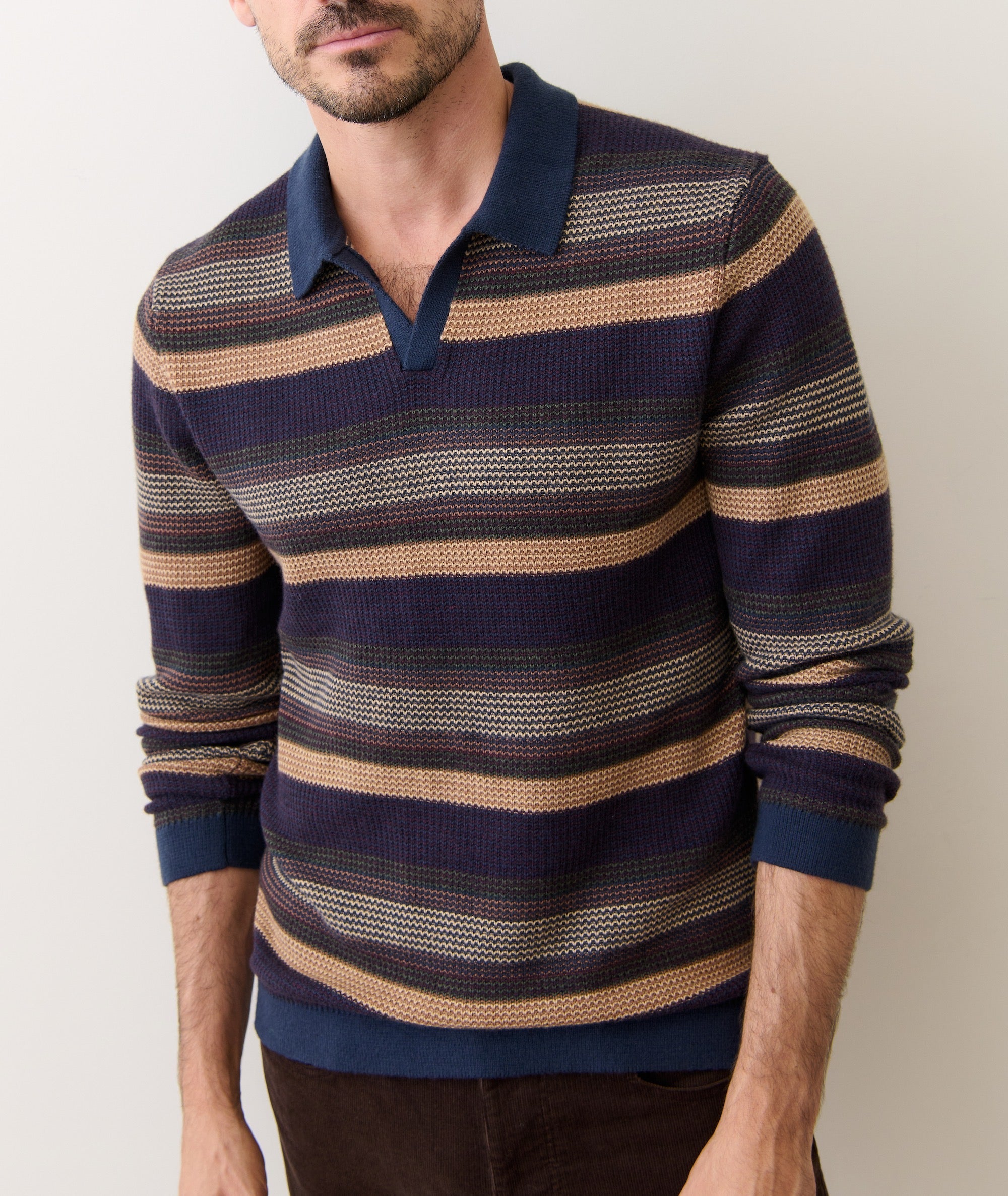 Liam Sweater Polo Warm Multi Stripe