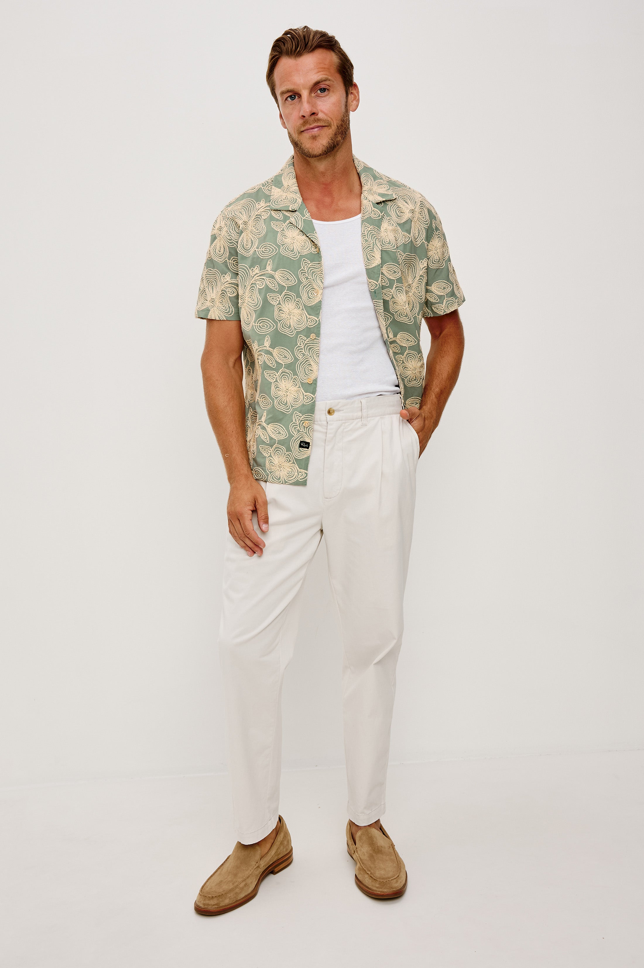 Tyler Shirt Floral Rope Jade