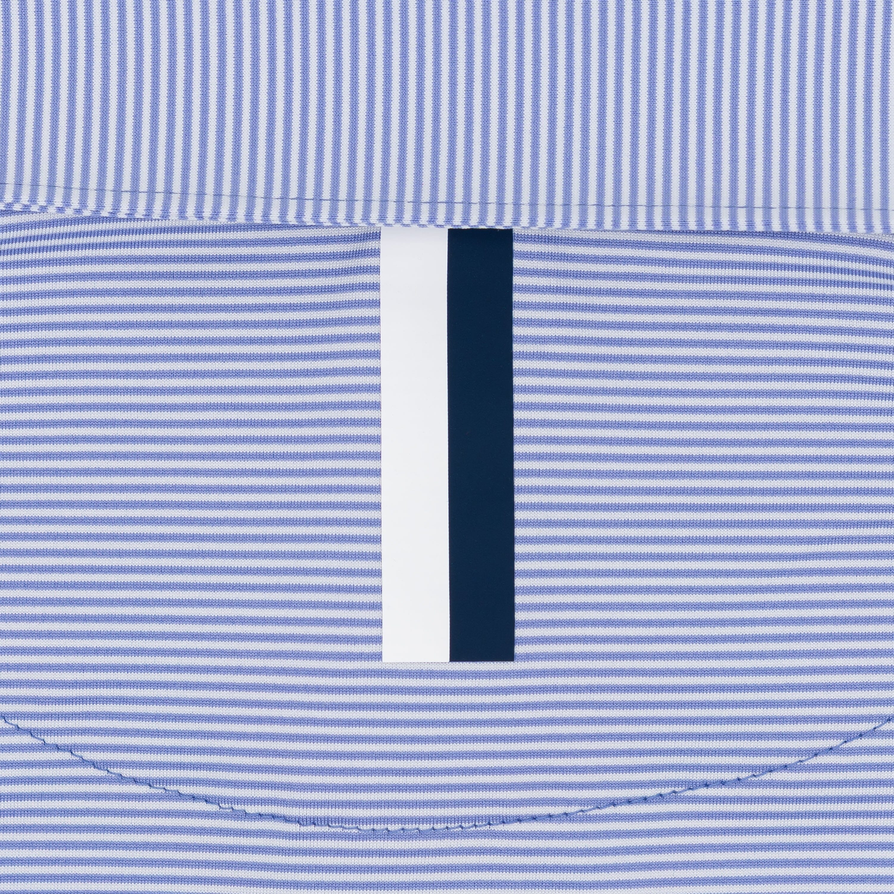 Crispy Stripe Long Sleeve Polo Lavender Blue/White