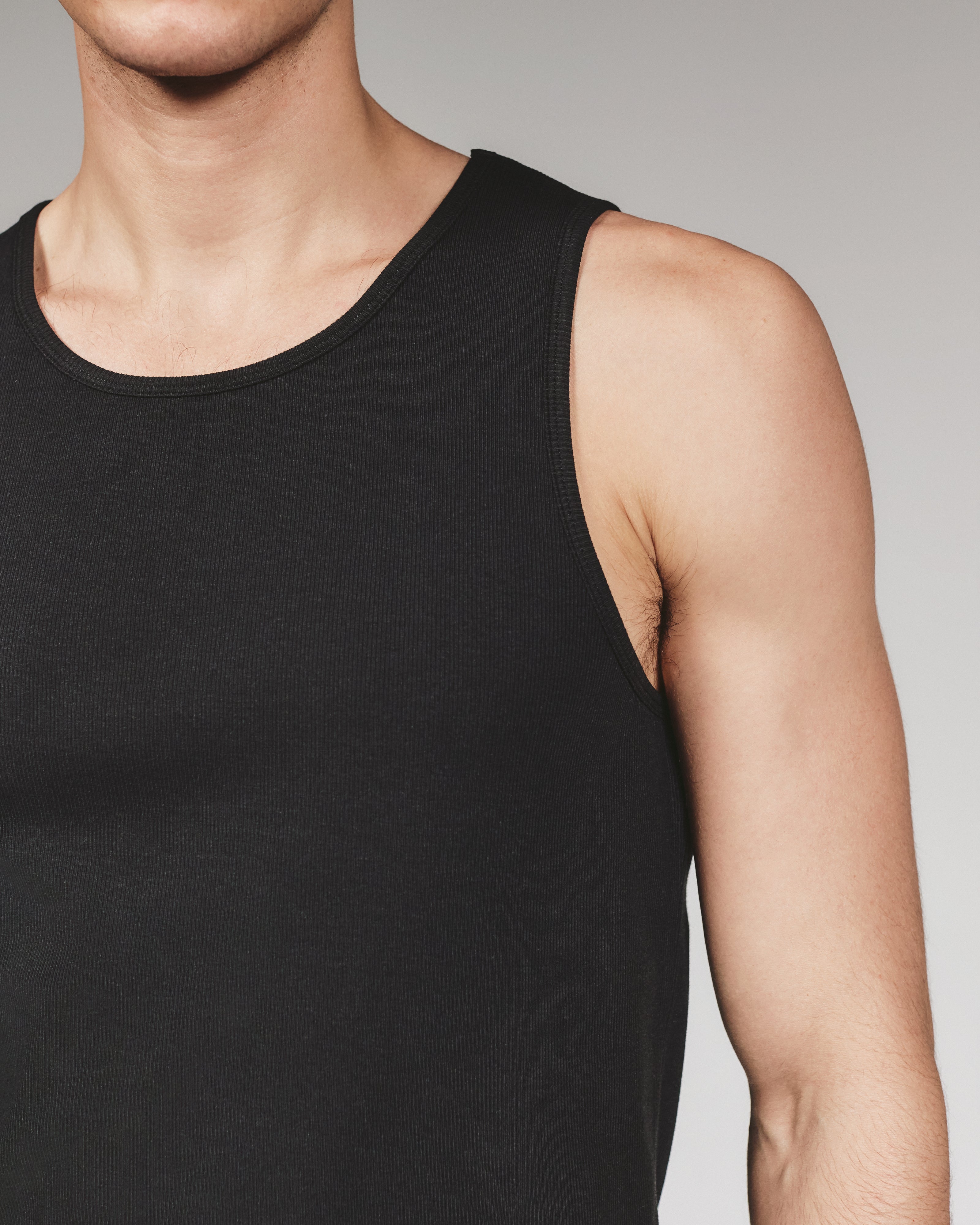 Modal Ribbed Tank Black