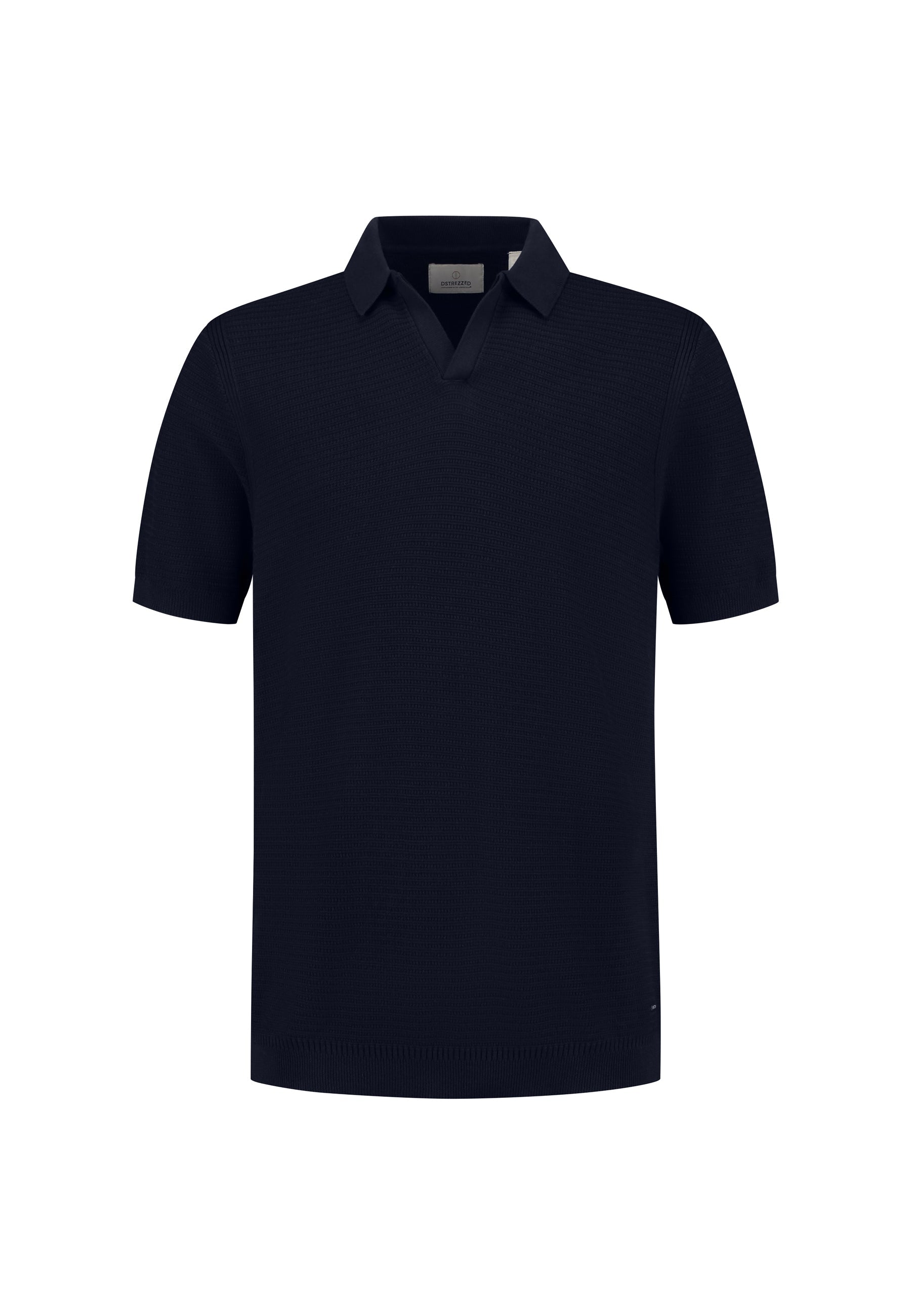 Kostas Textured Cotton Polo Dark Navy