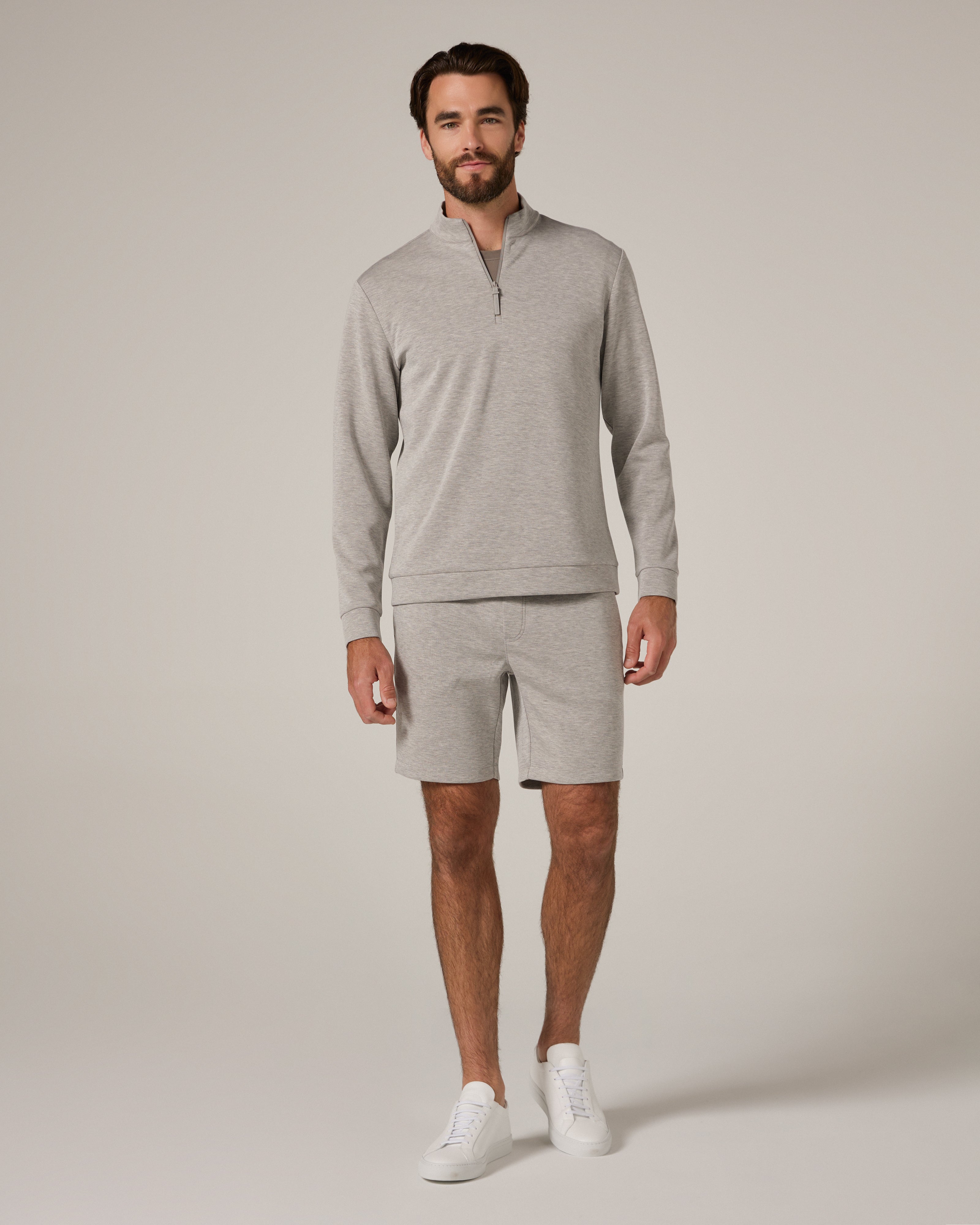Rev 1/4 Zip Modal Sweater Heather Grey
