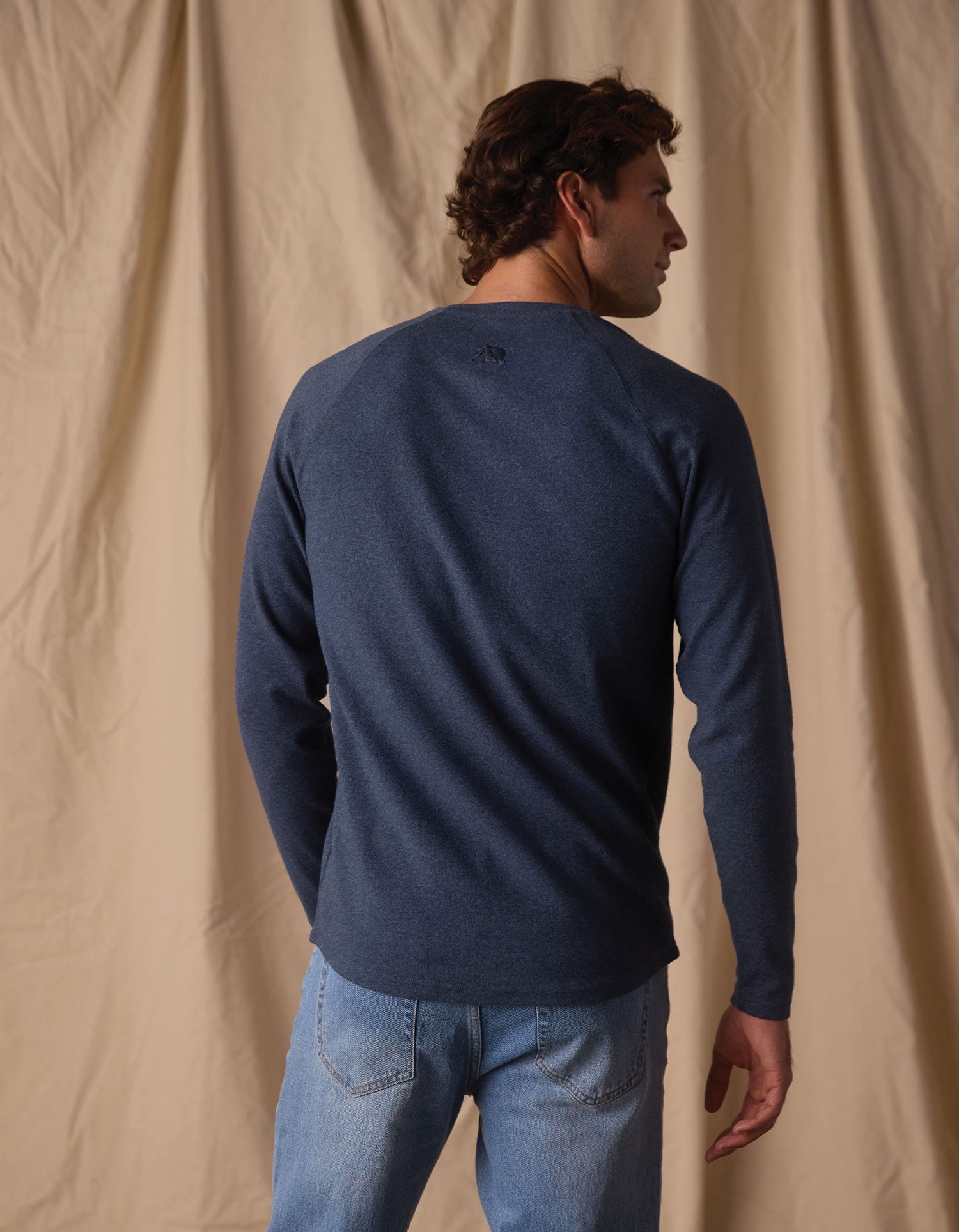 Puremeso Everyday Henley Indigo Blue