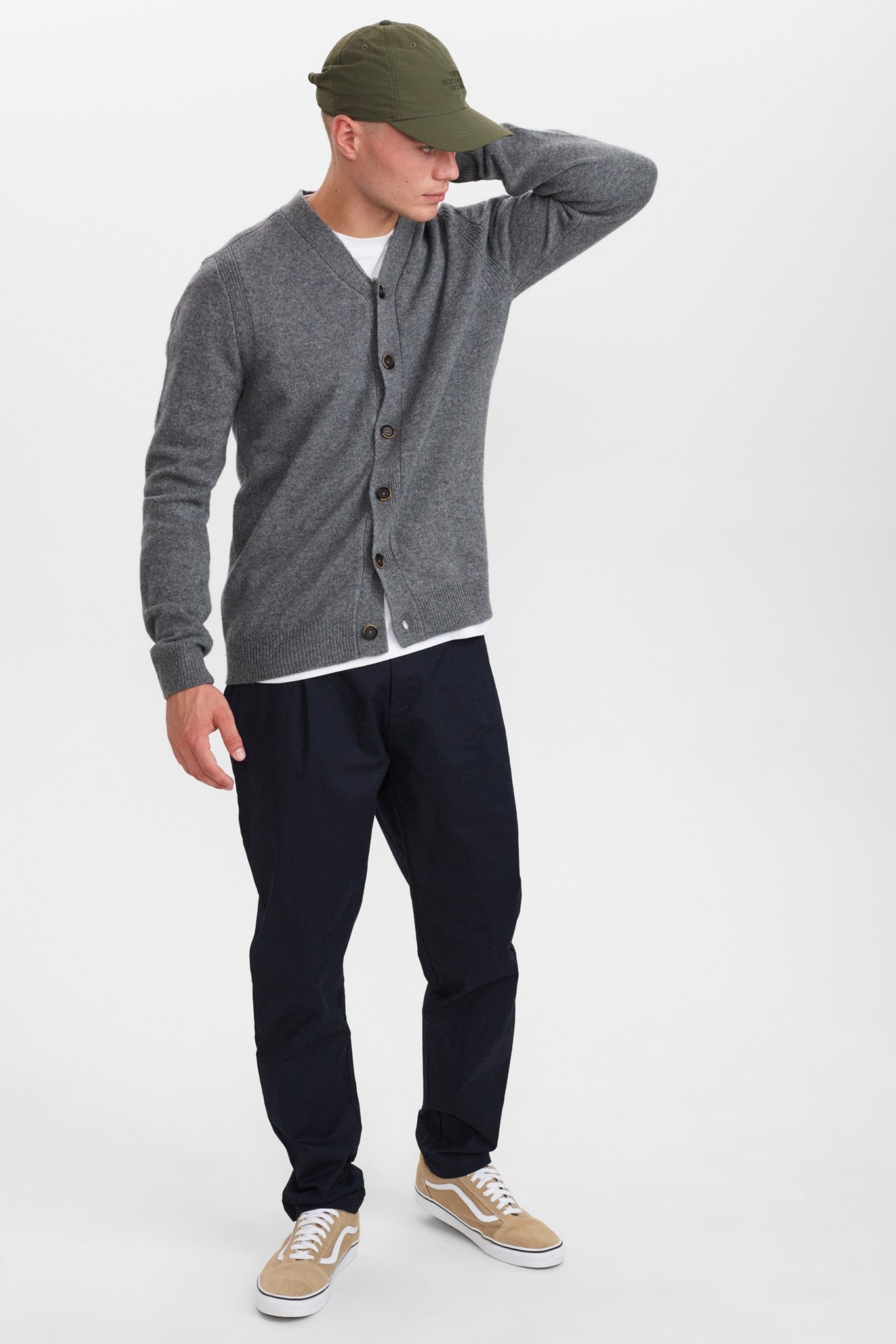 Aksvend Lambswool Cardigan Granite Grey