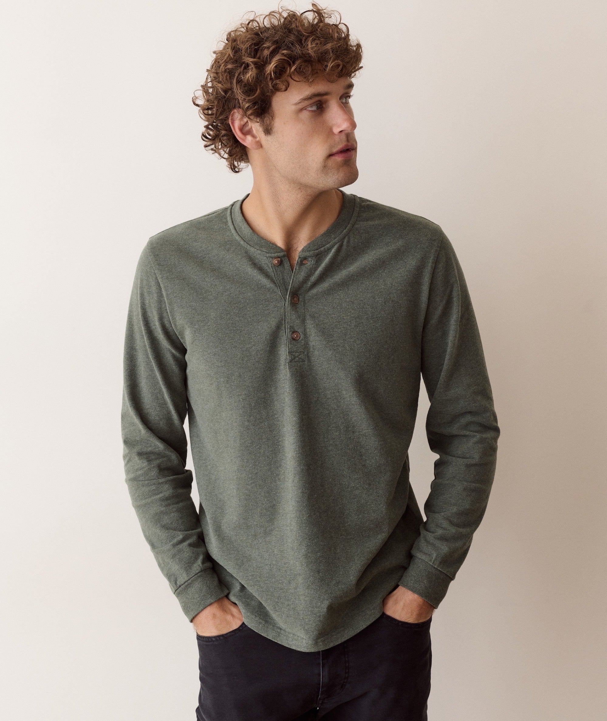 Luxe 250 Henley Balsam Green Heather