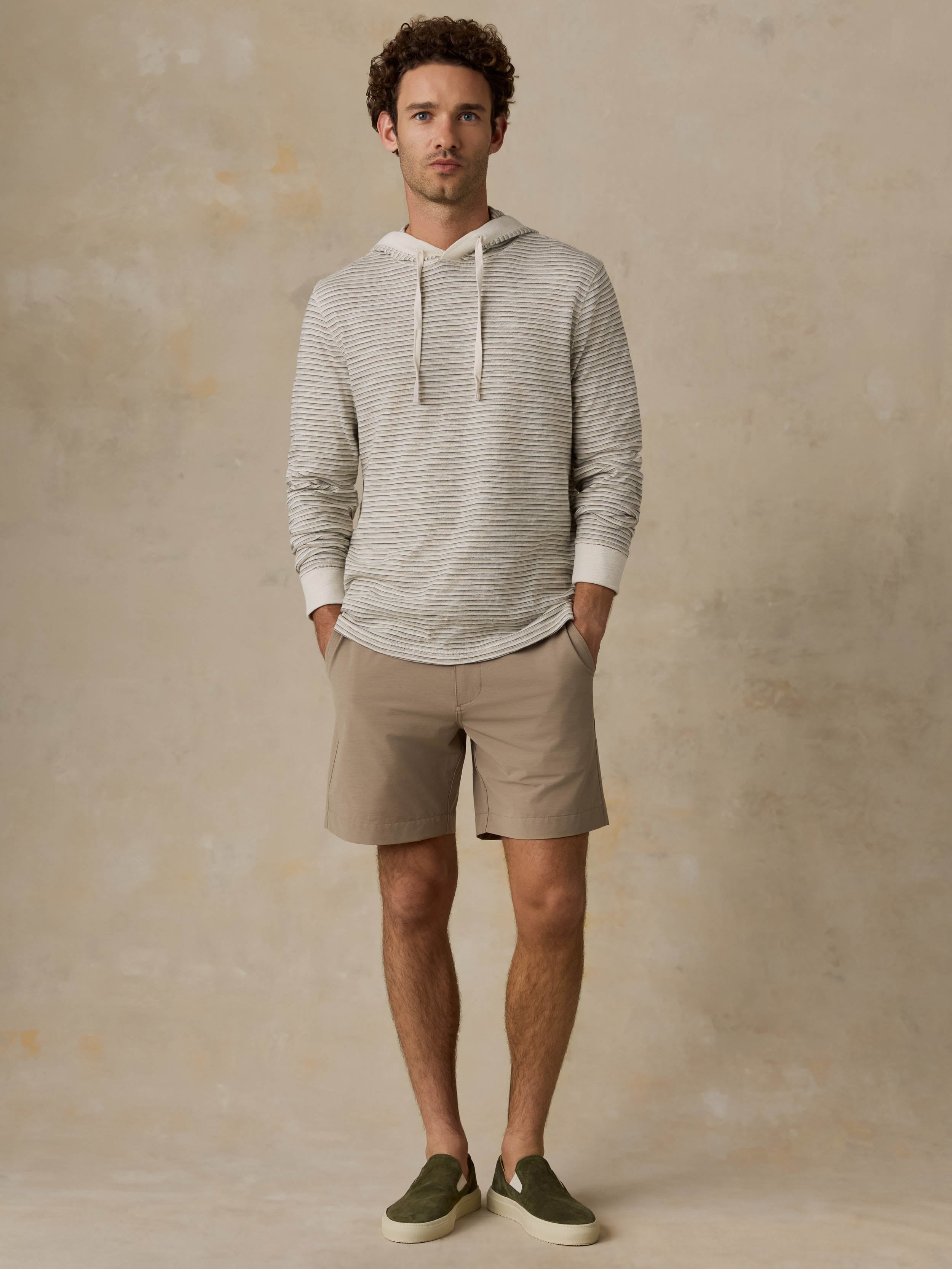 Sunwashed Slub Hoodie Cedar Falls Stripe
