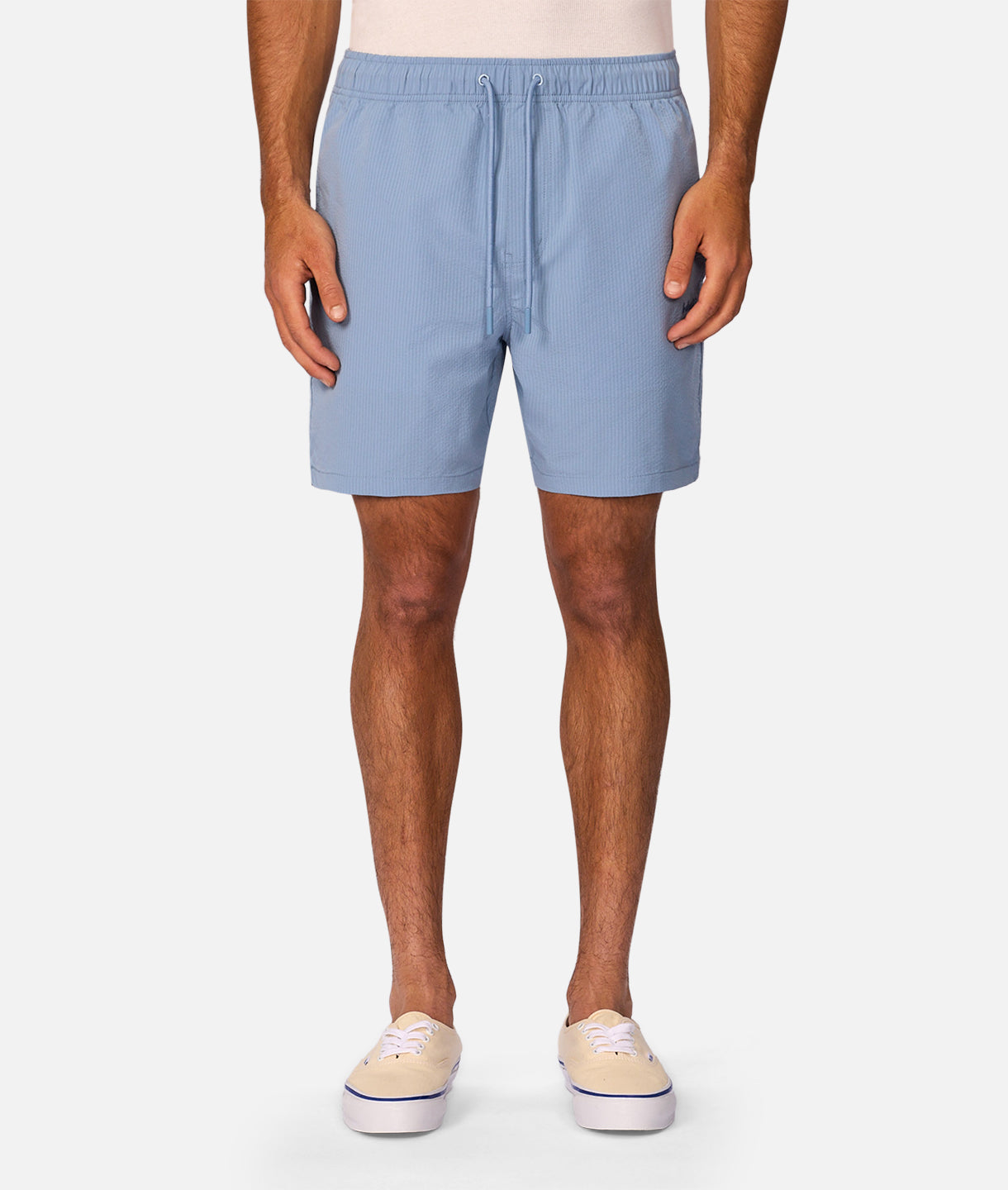 The New Seersucker Swim Short Tropez Blue