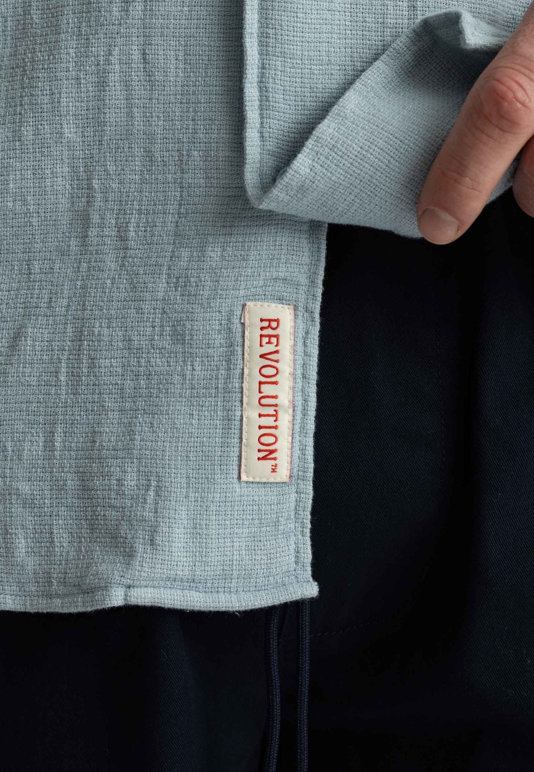 Short Sleeve Cuban Shirt Solid Lightblue