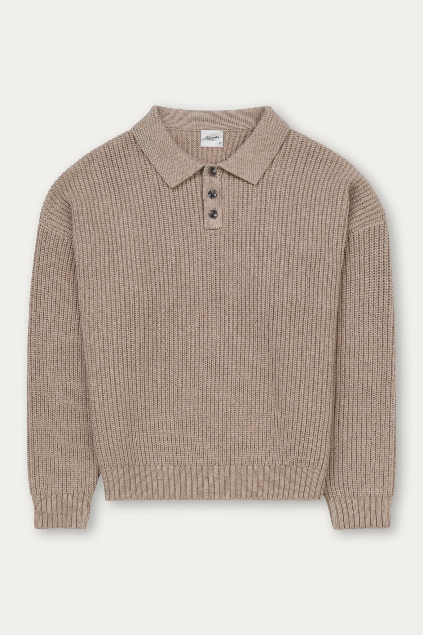 Knitted Polo Taupe