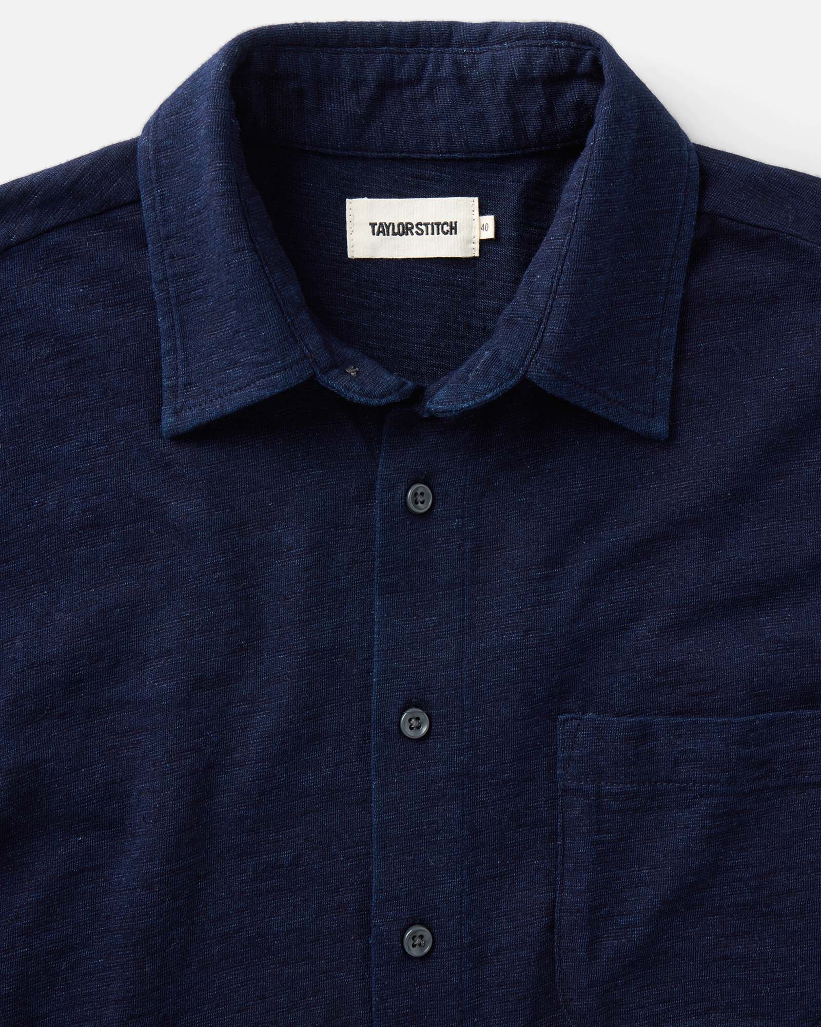 The Short Sleeve California Rinsed Indigo Slub
