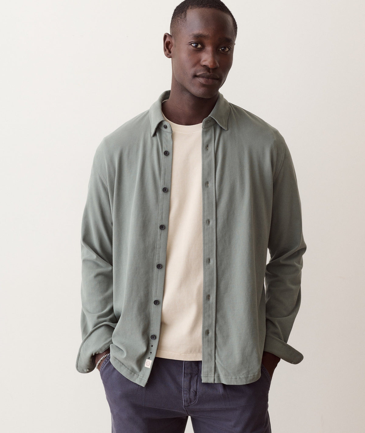 Luxe 250 Button Down Shirt Agave Green