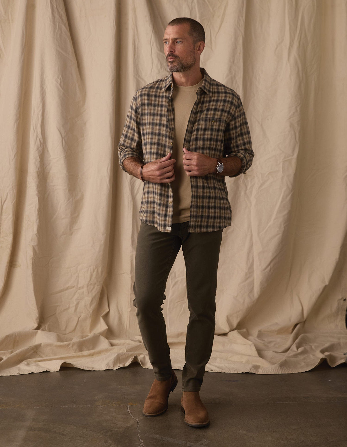 Hudson Double Brushed Flannel Toasted Chestnut Plaid