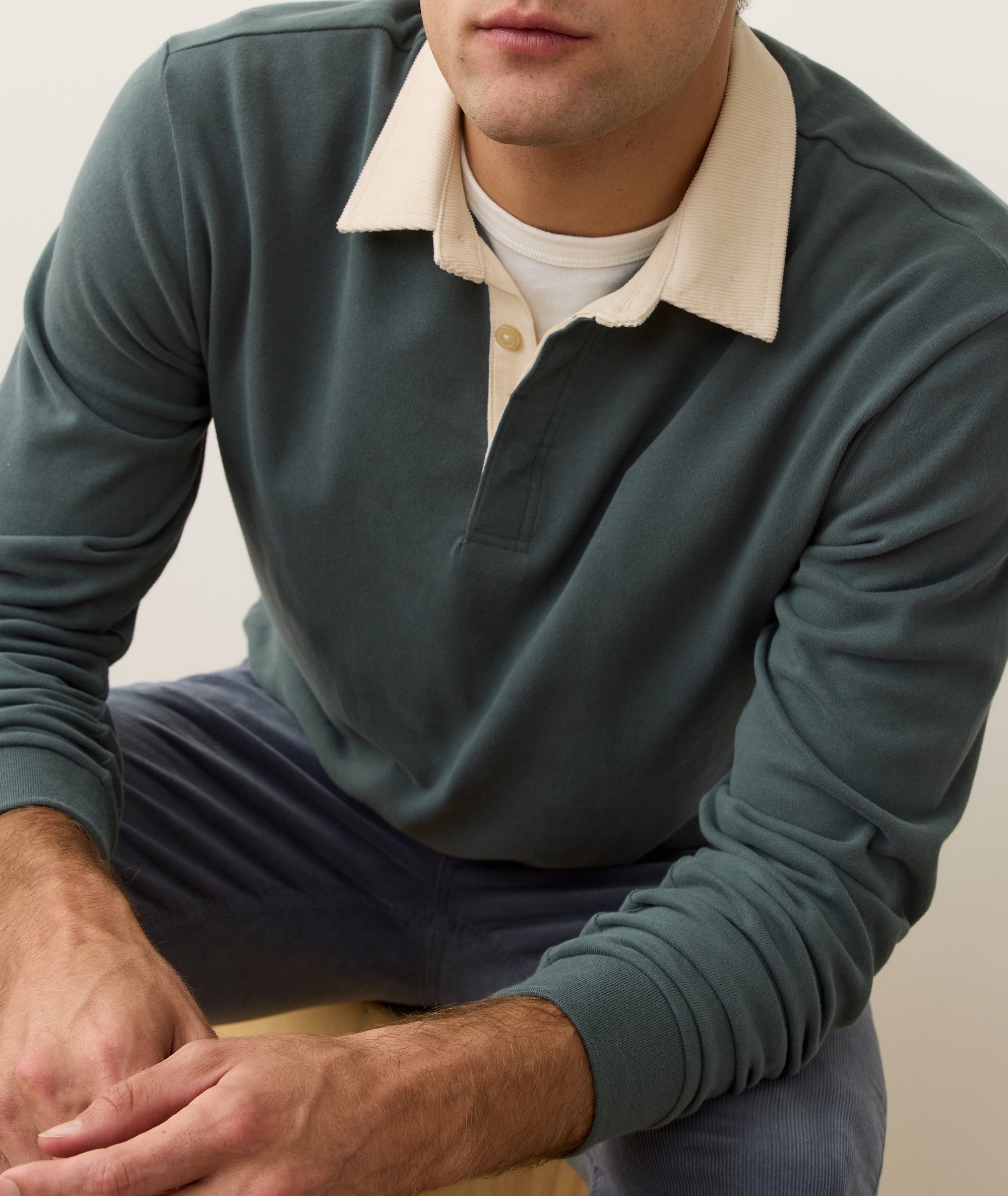Sueded Rugby Polo Balsam Green