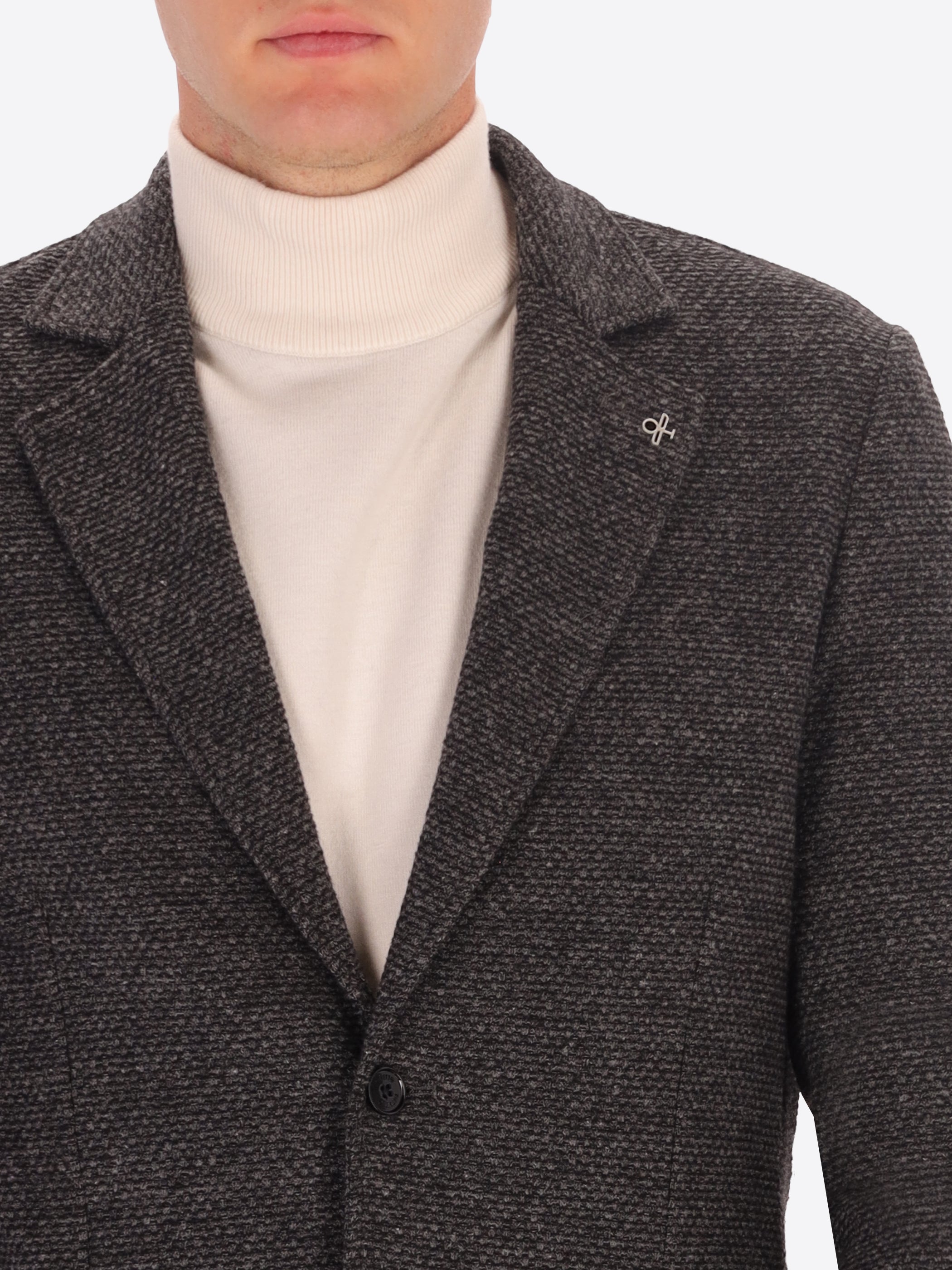 Pad Textured Jacket Charcoal