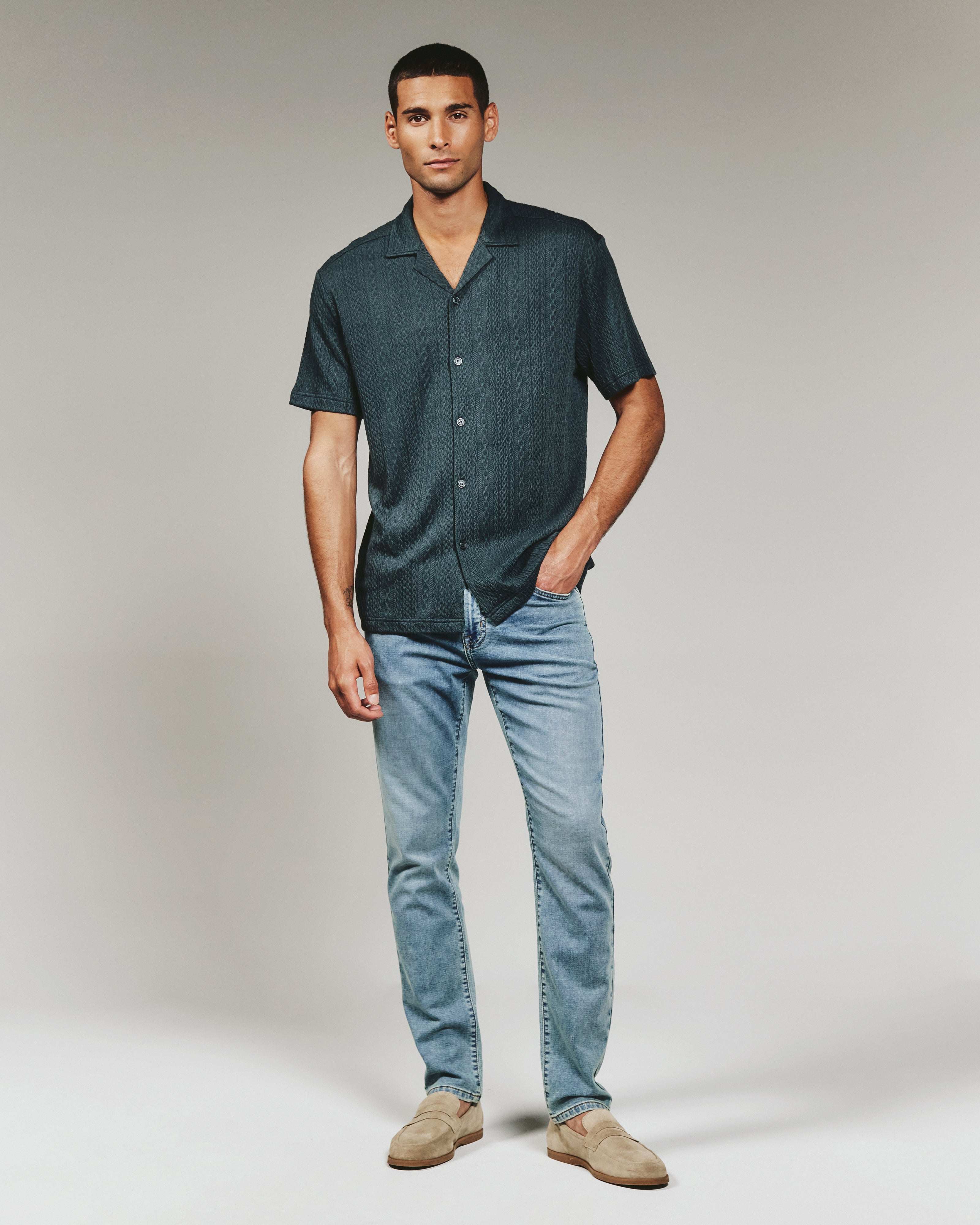 Andros Camp Shirt Petrol Navy