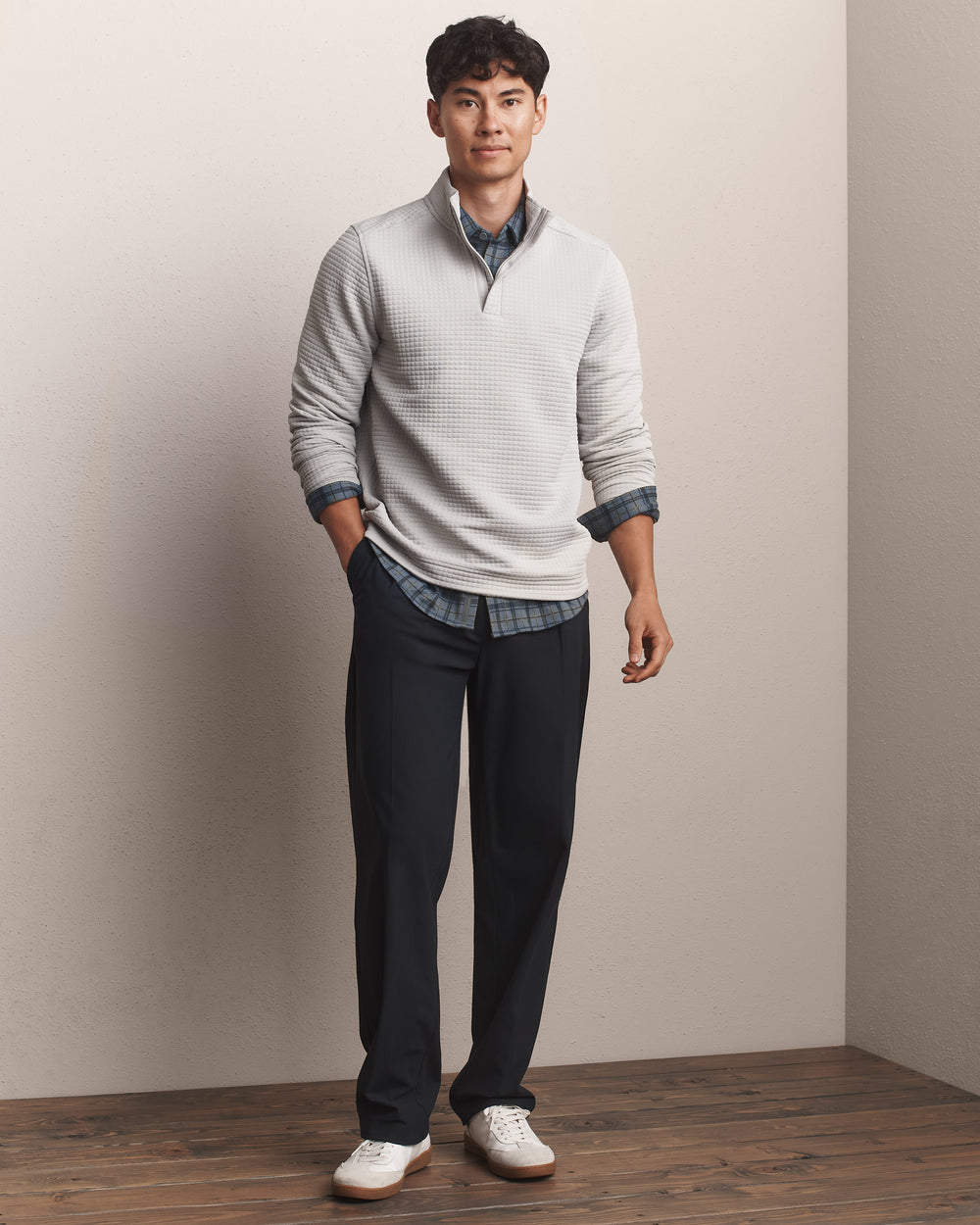 Landmark 1/4 Zip Sleet Gray