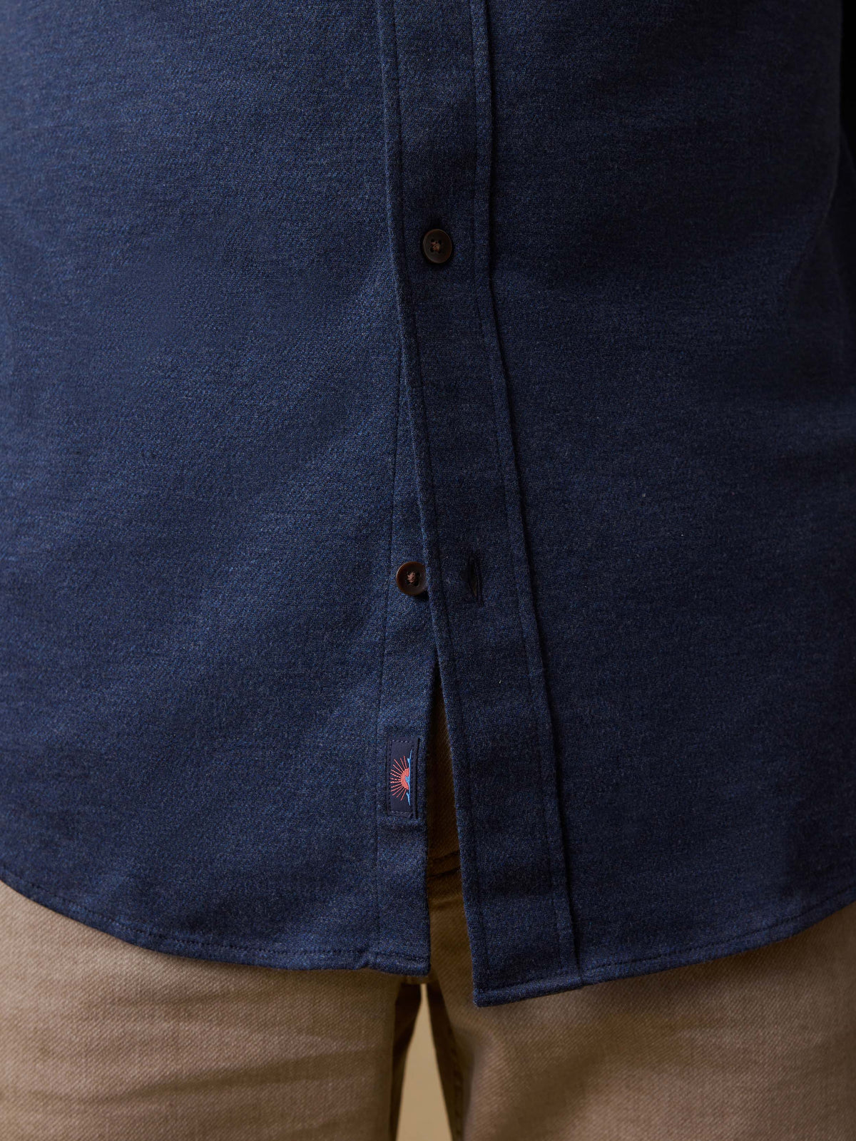 Coastline Knit Shirt Ocean Heather Twill