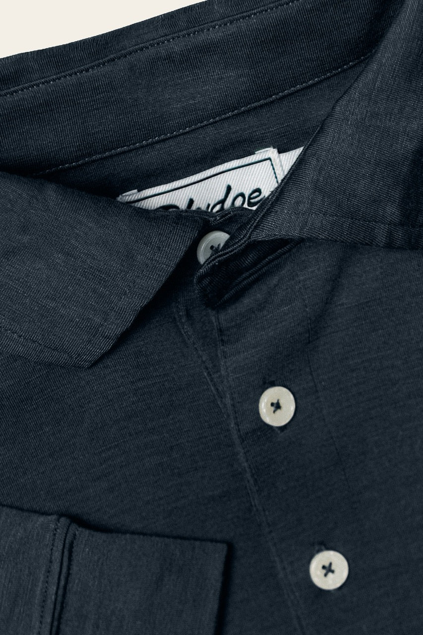 Merino Aire LS Polo Blueberry