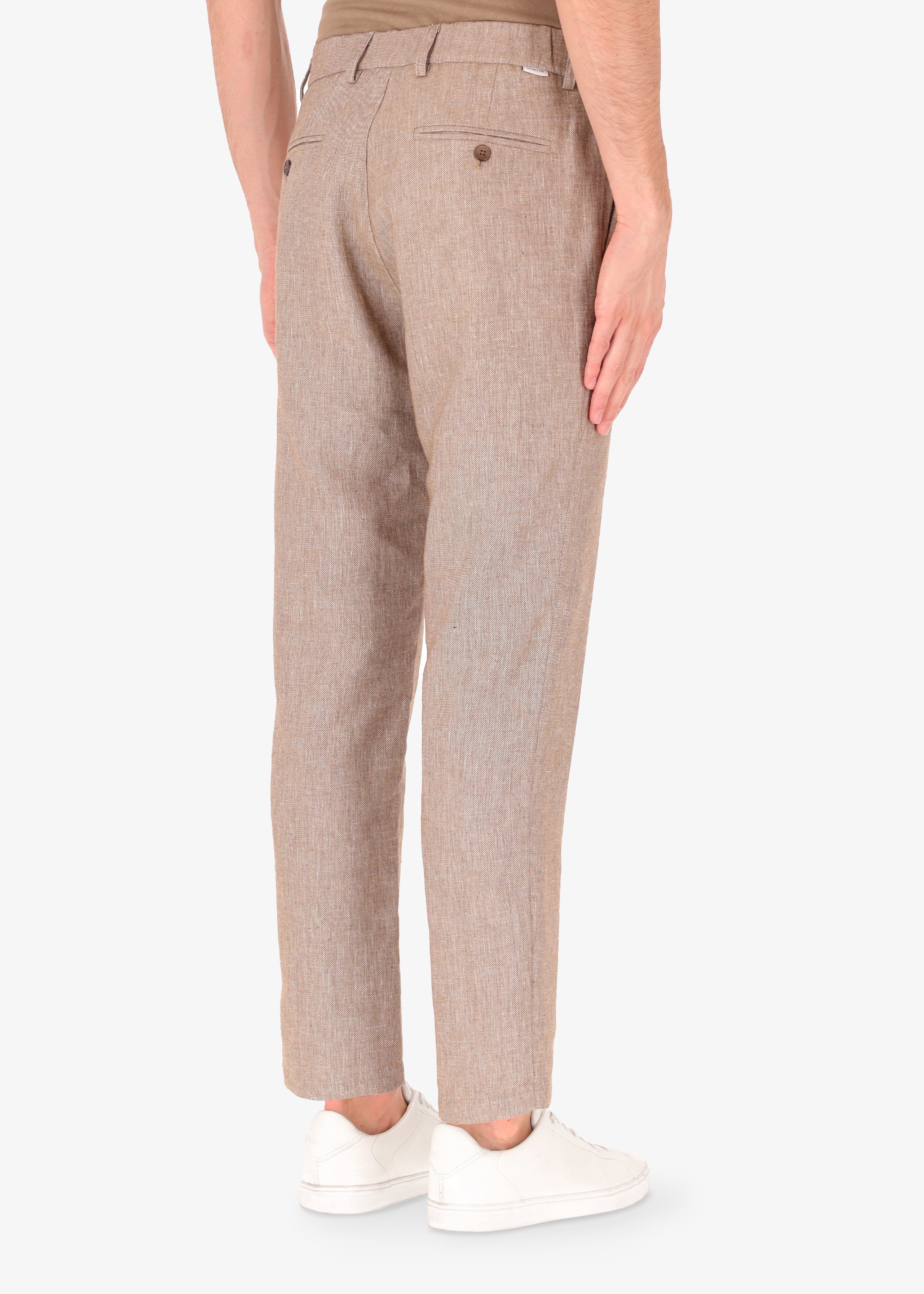 Certo Ban Pleated Linen Trouser Mud