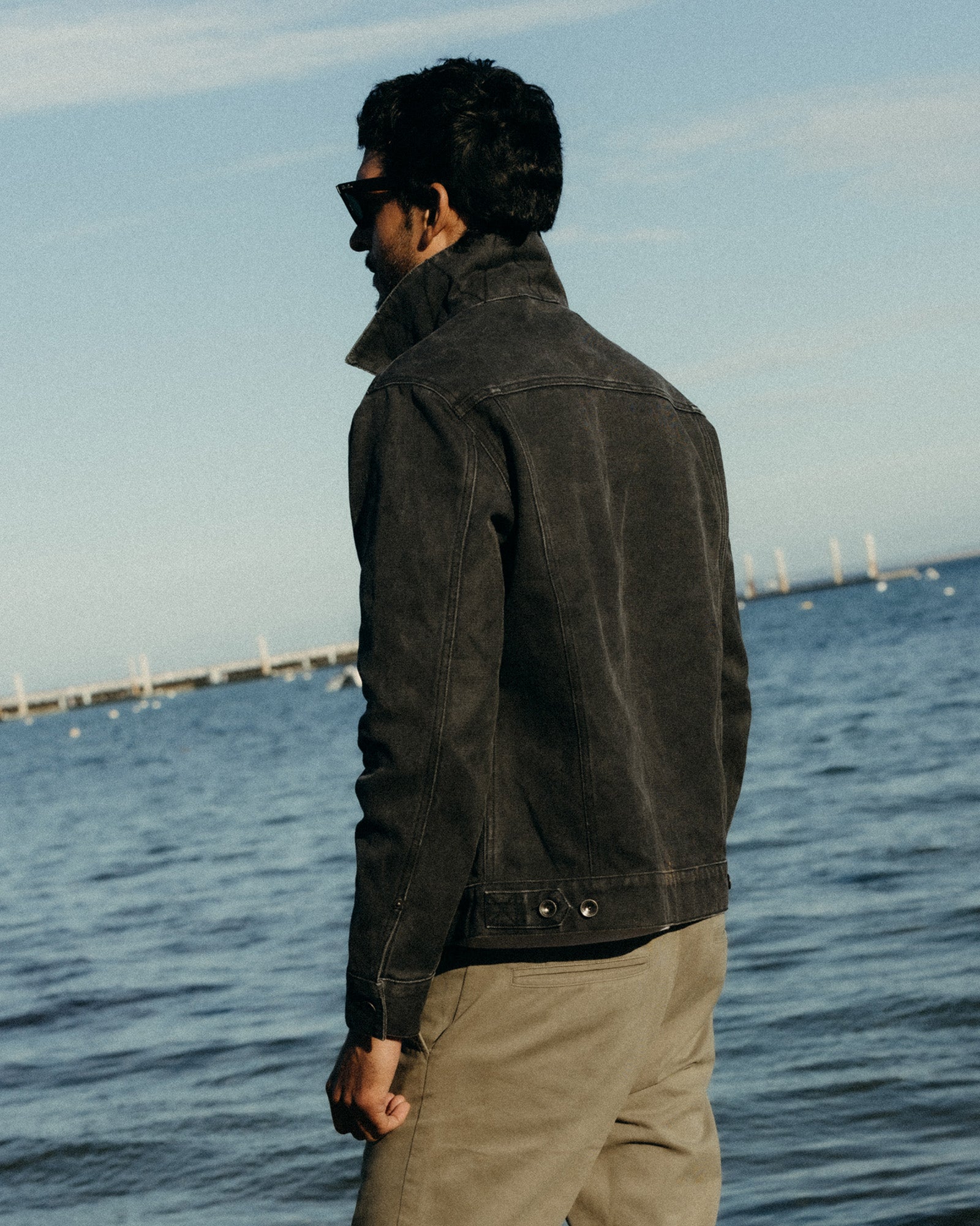 The Ryder Jacket in Chipped Canvas Coal