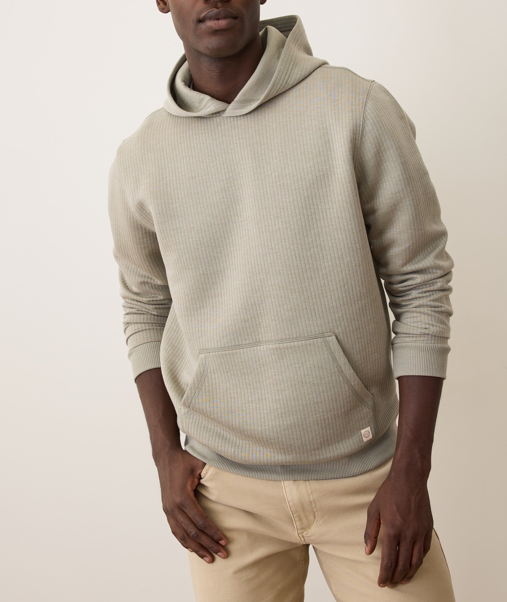Corbet Quilted Hoodie Taupe