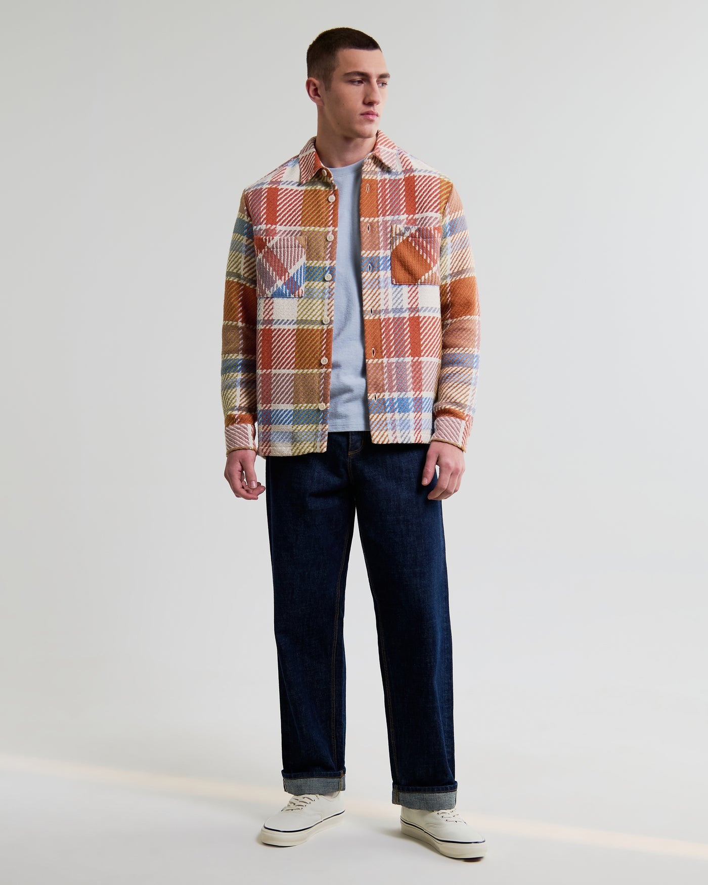 Whiting Overshirt in Bude Check Pastel Multi