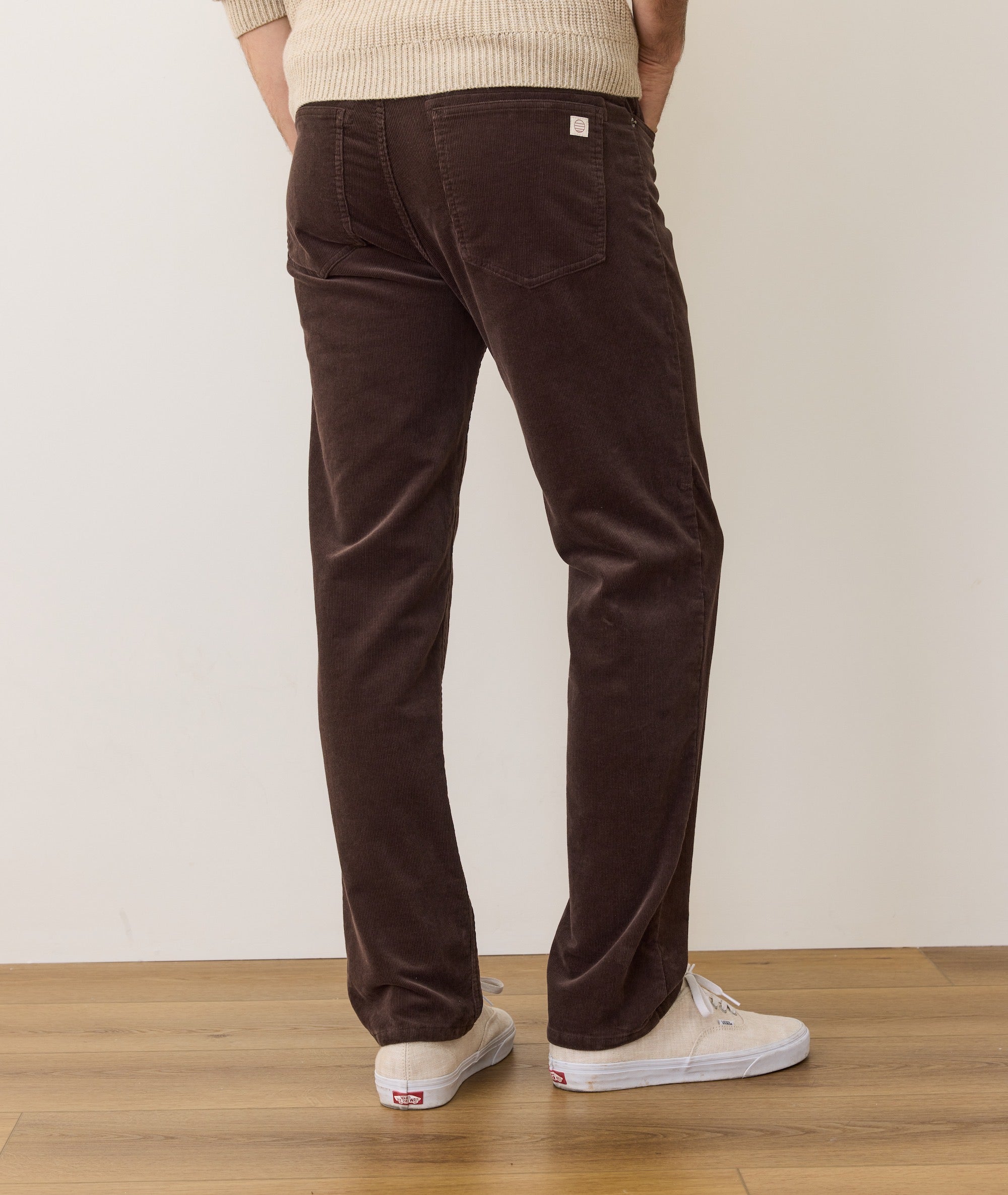 Slim Straight Flex Terry Cords Dark Brown