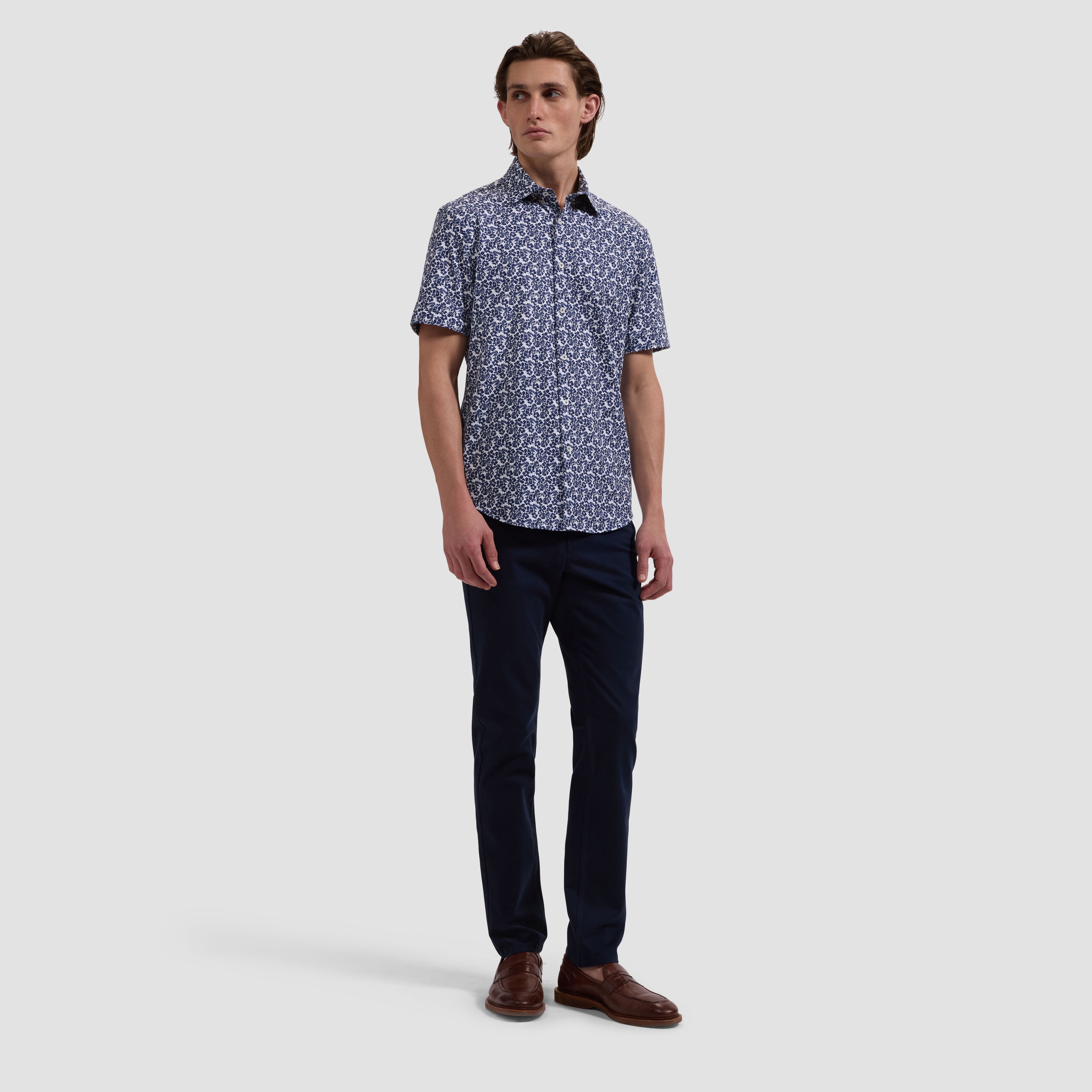 OOOHCotton Miles Short Sleeve Shirt Navy