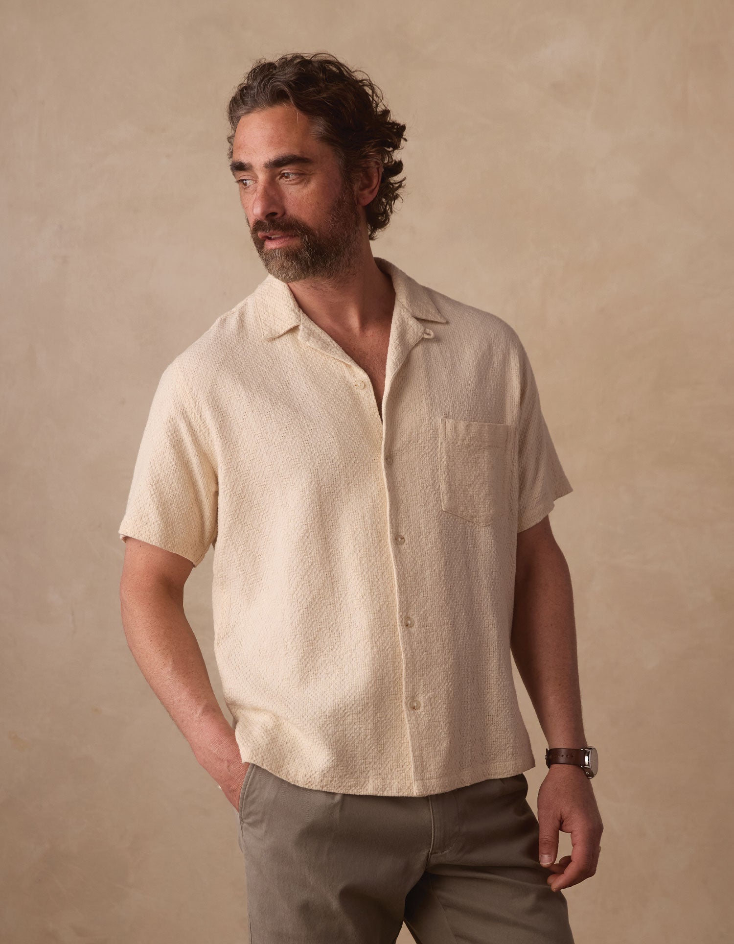 Freshwater Resort Shirt Motivo Chalk