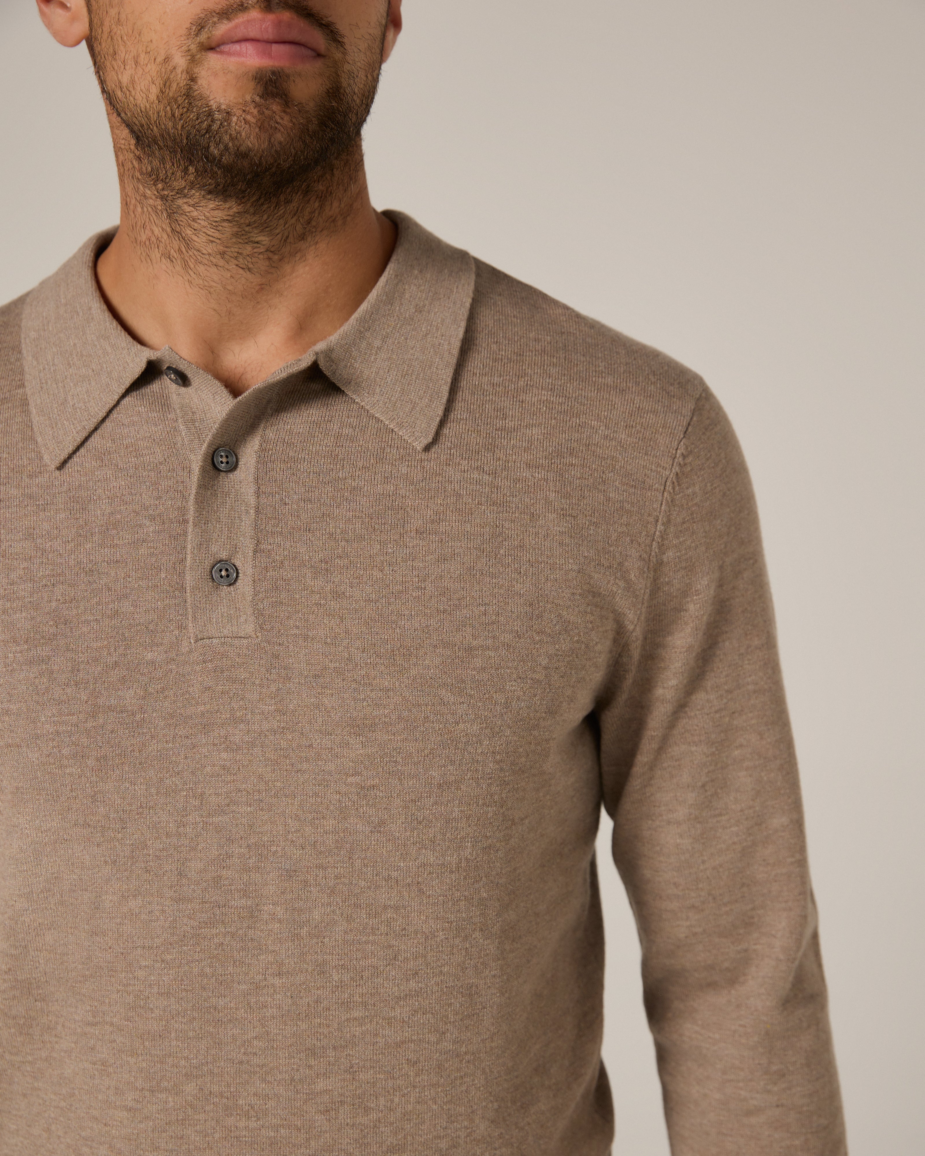 Belford Sweater Polo Beige Melange