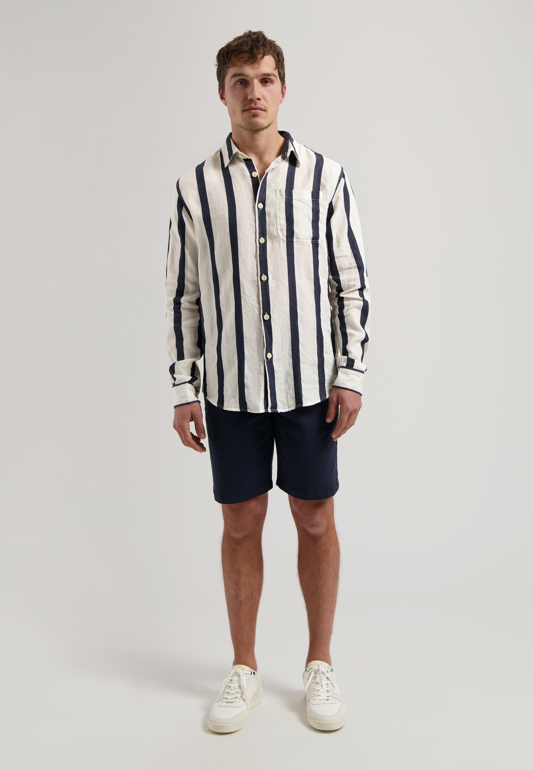 Miller Linen Blend Shirt Dark Navy