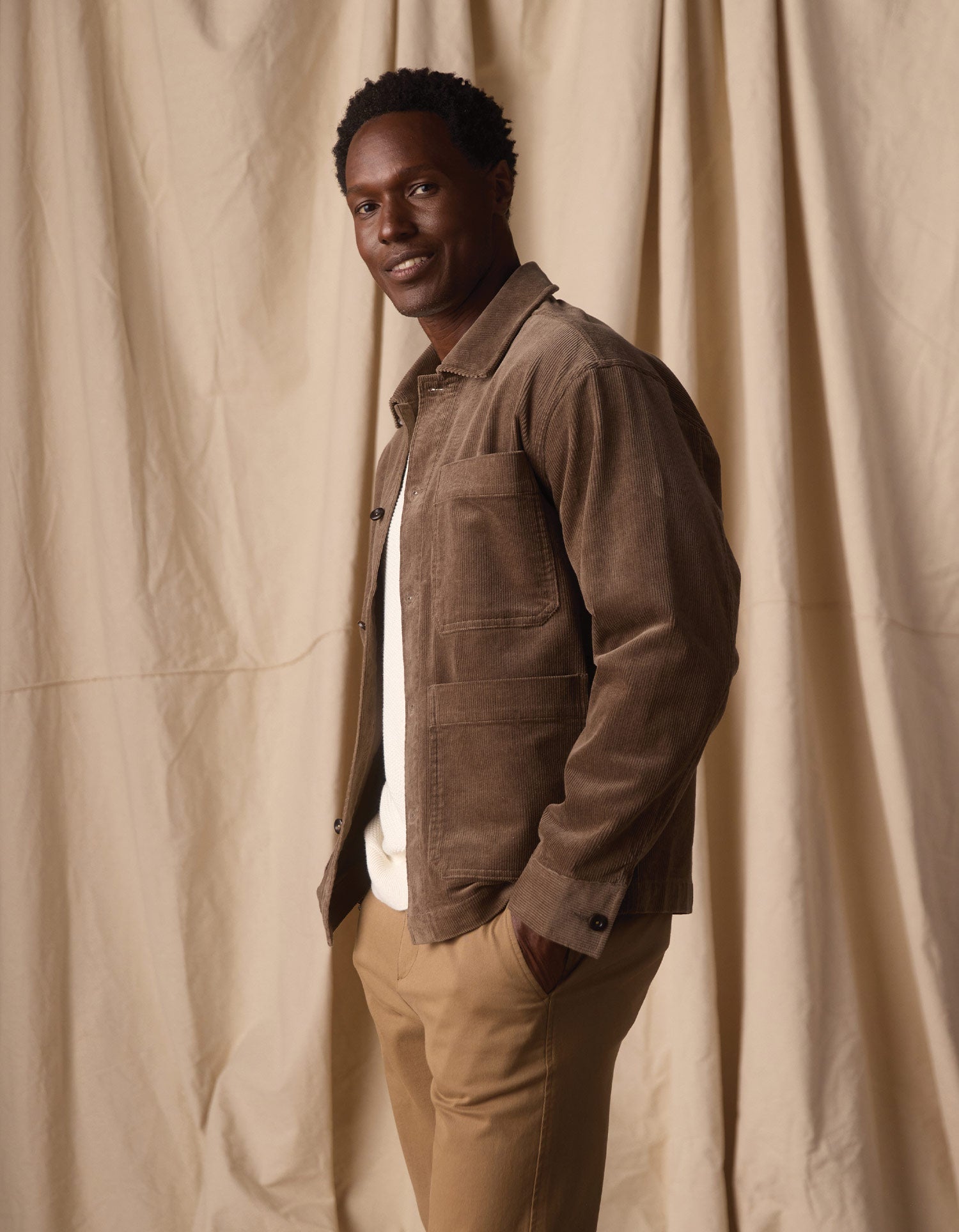 Cord Chore Coat Taupe