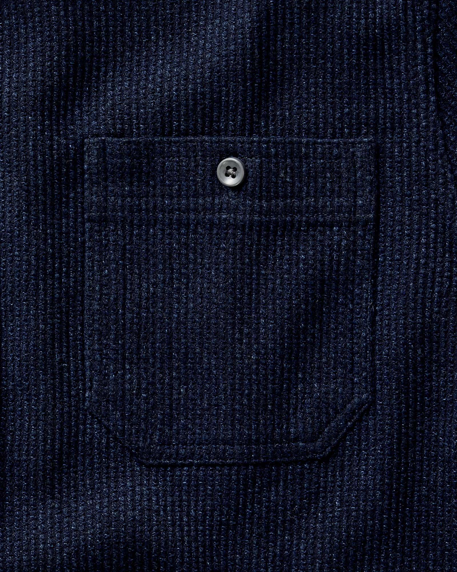 The Utility Shirt in Sashiko Rinsed Indigo