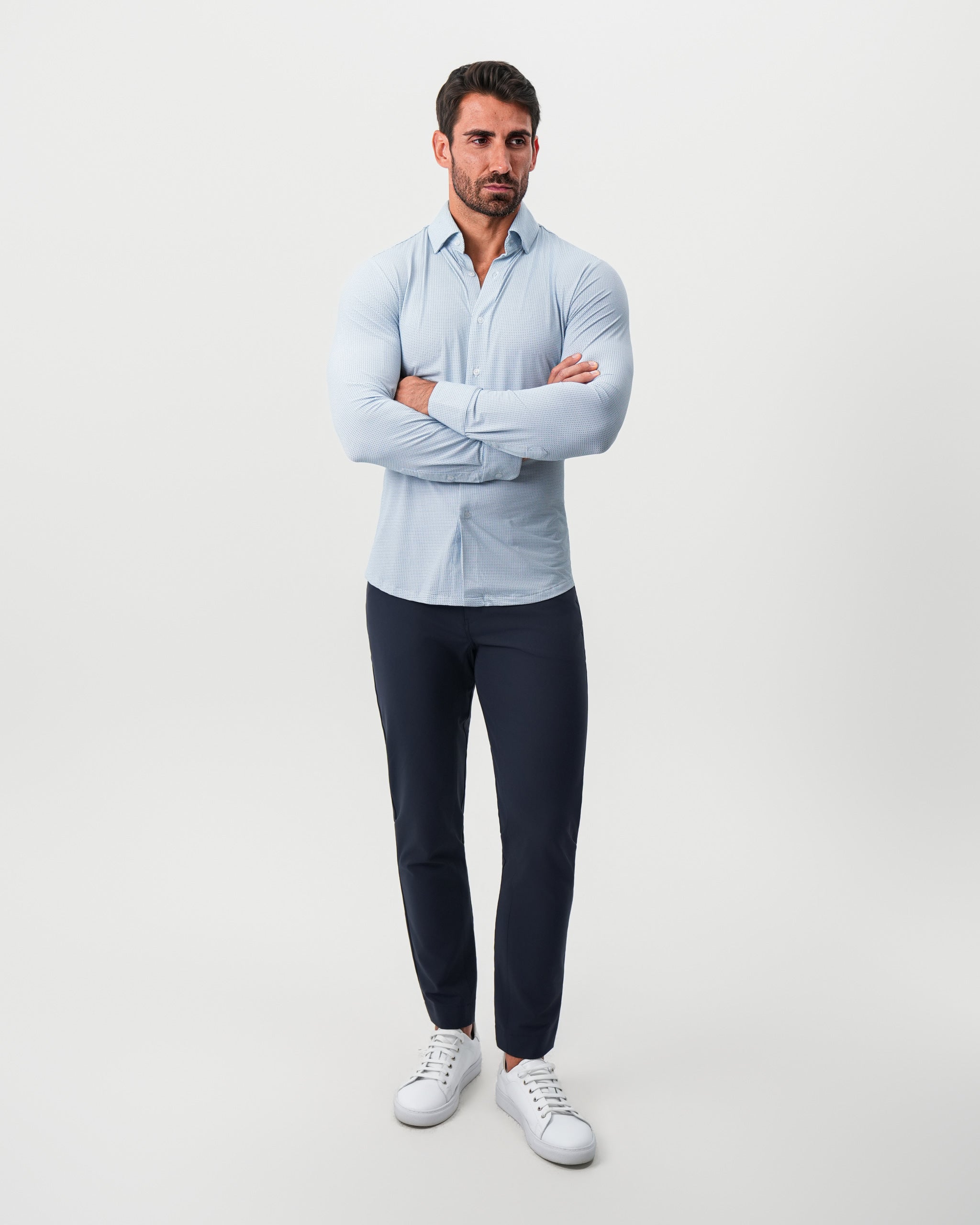 The Wesley Shirt Geo Light Blue