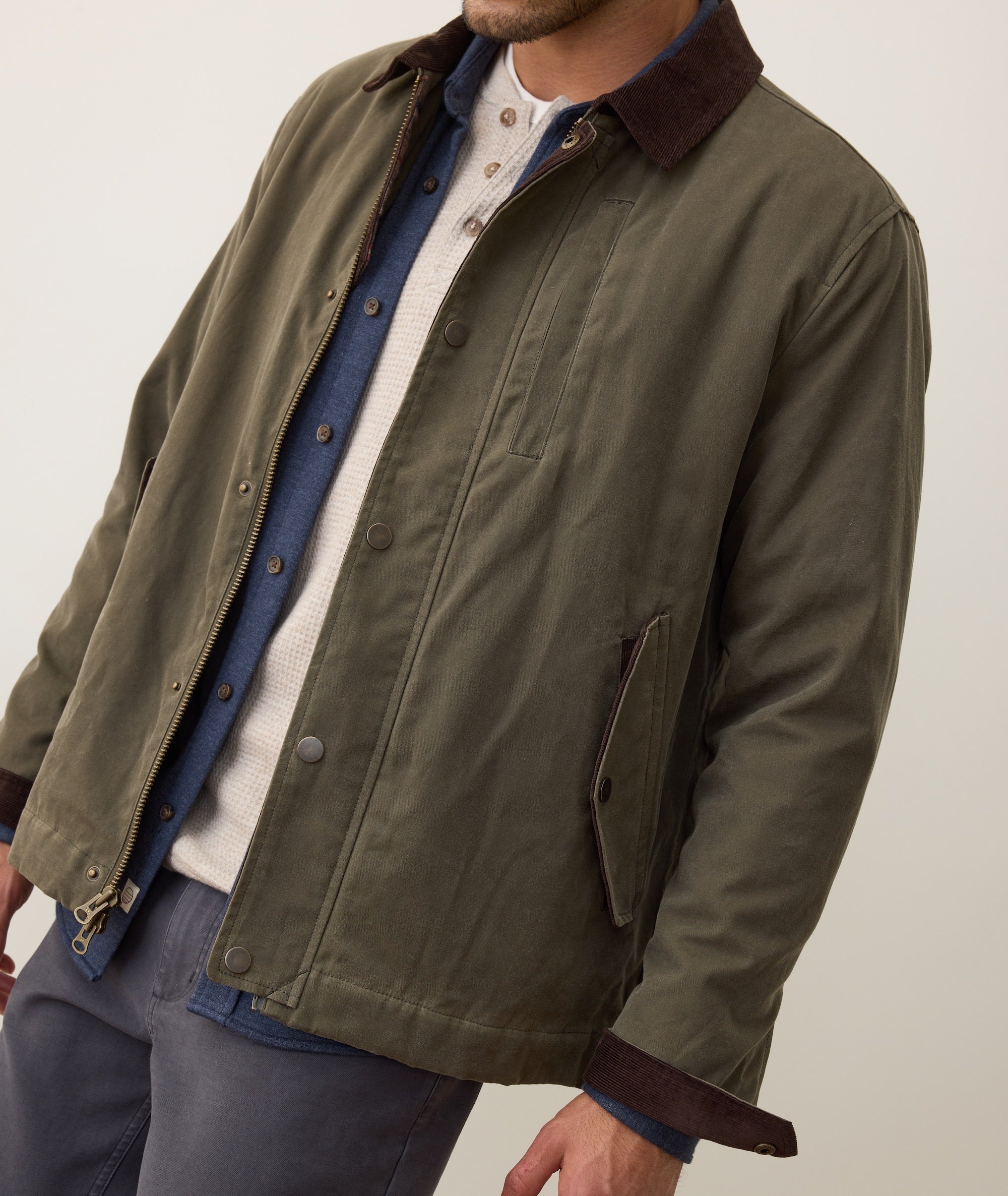 Weston Wax Canvas Barn Jacket Olive