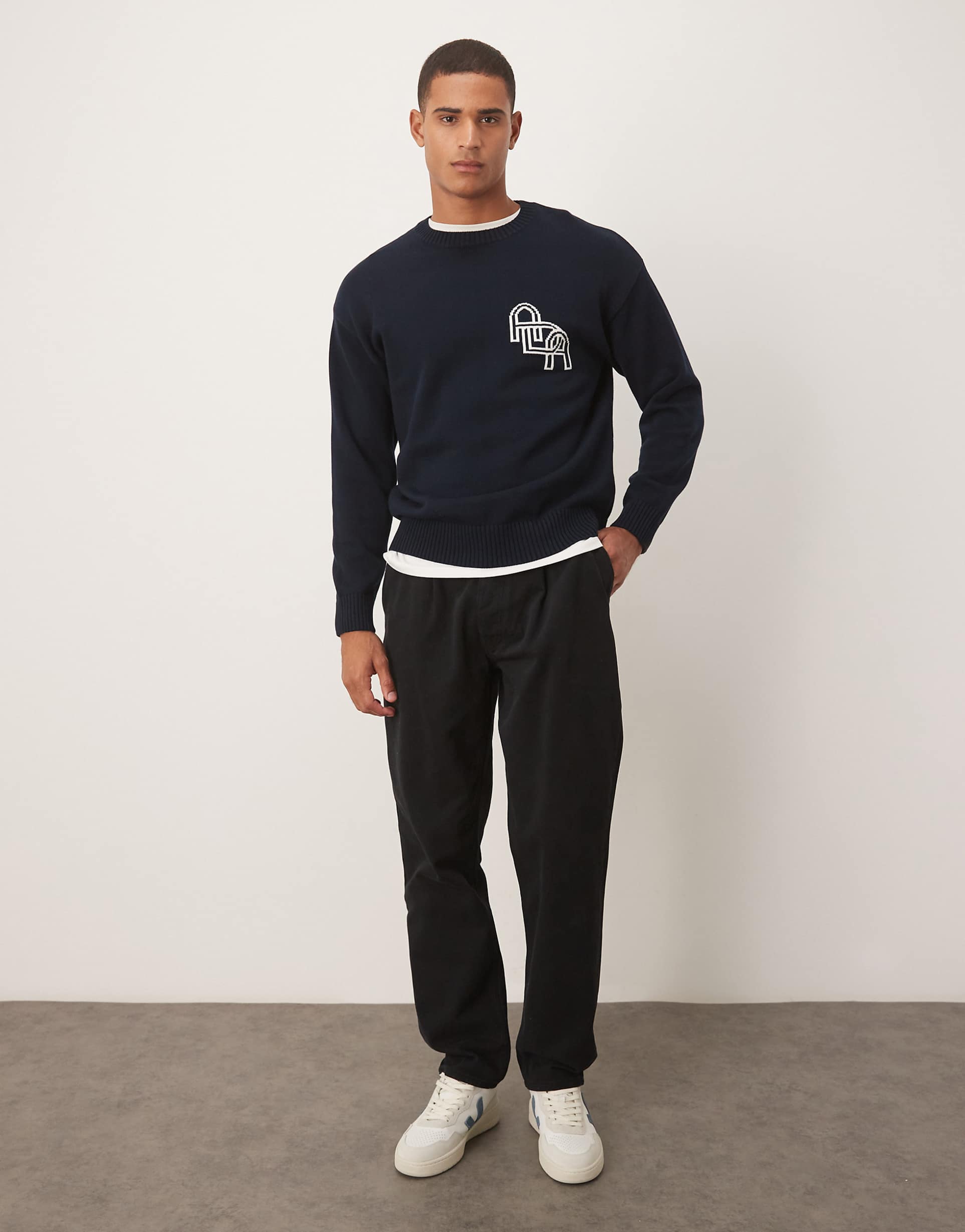 ADA Pilo Knitted Crew Navy