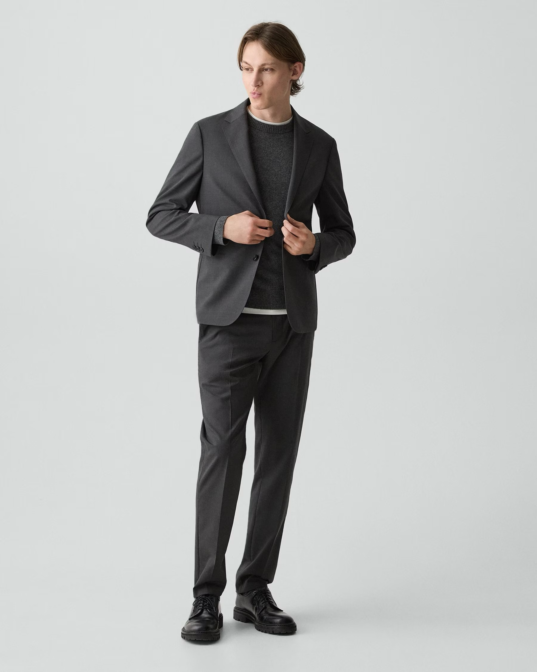 Clinton Travel Blazer in Motion Wool Charcoal Melange