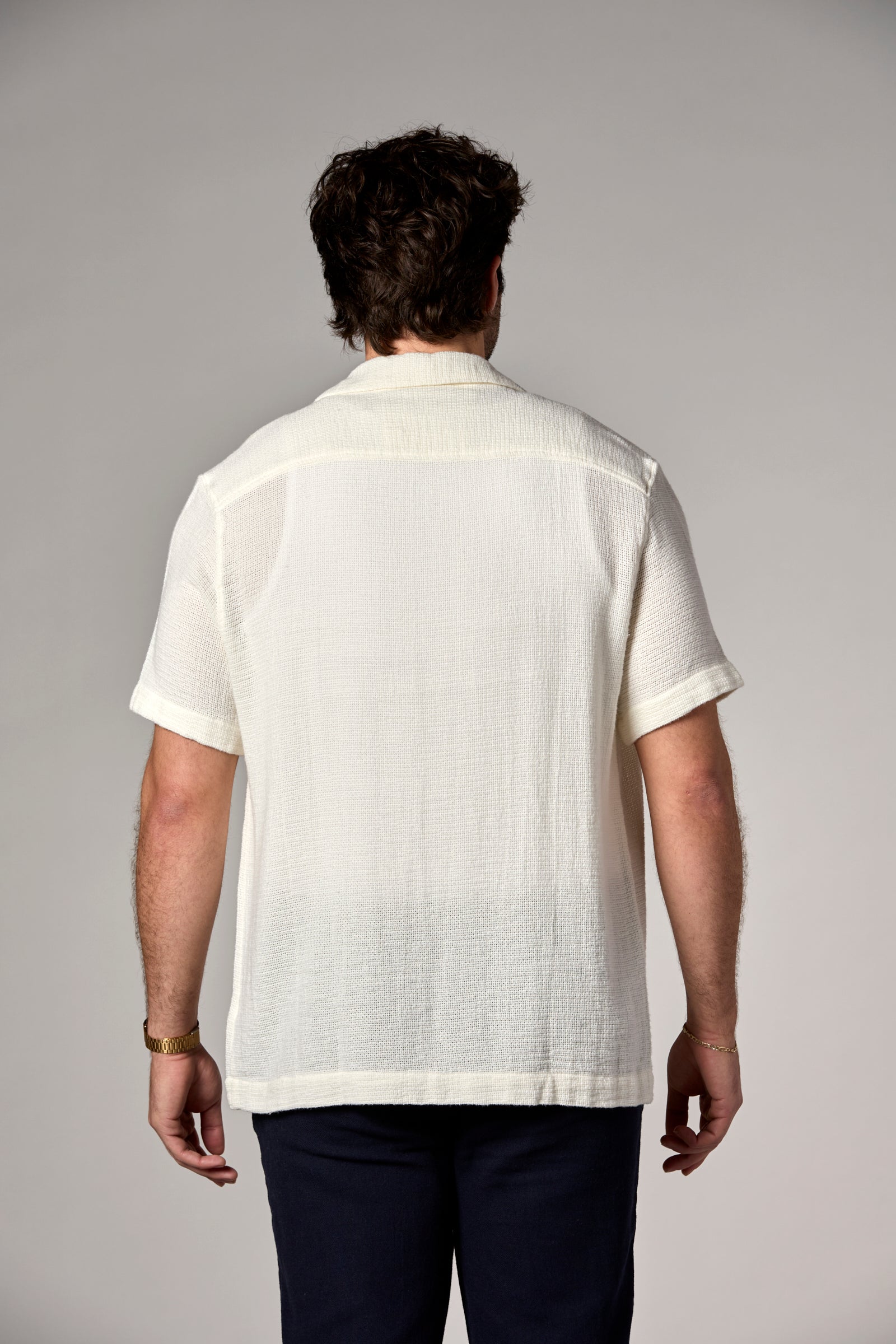 Bahamas S/S Cotton Camp Shirt Off-White