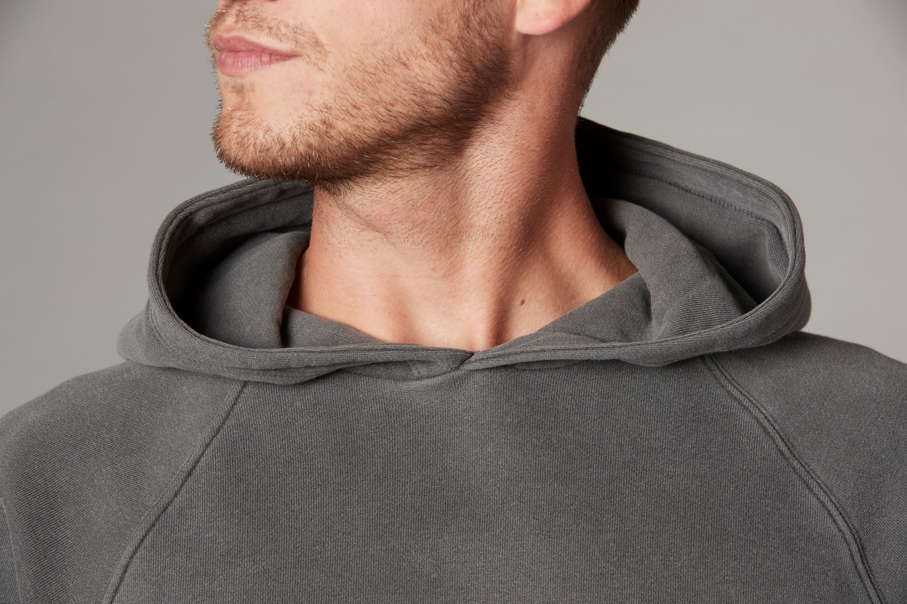 Meyer Long Sleeve Pullover Hooded Sweatshirt in Faded Black