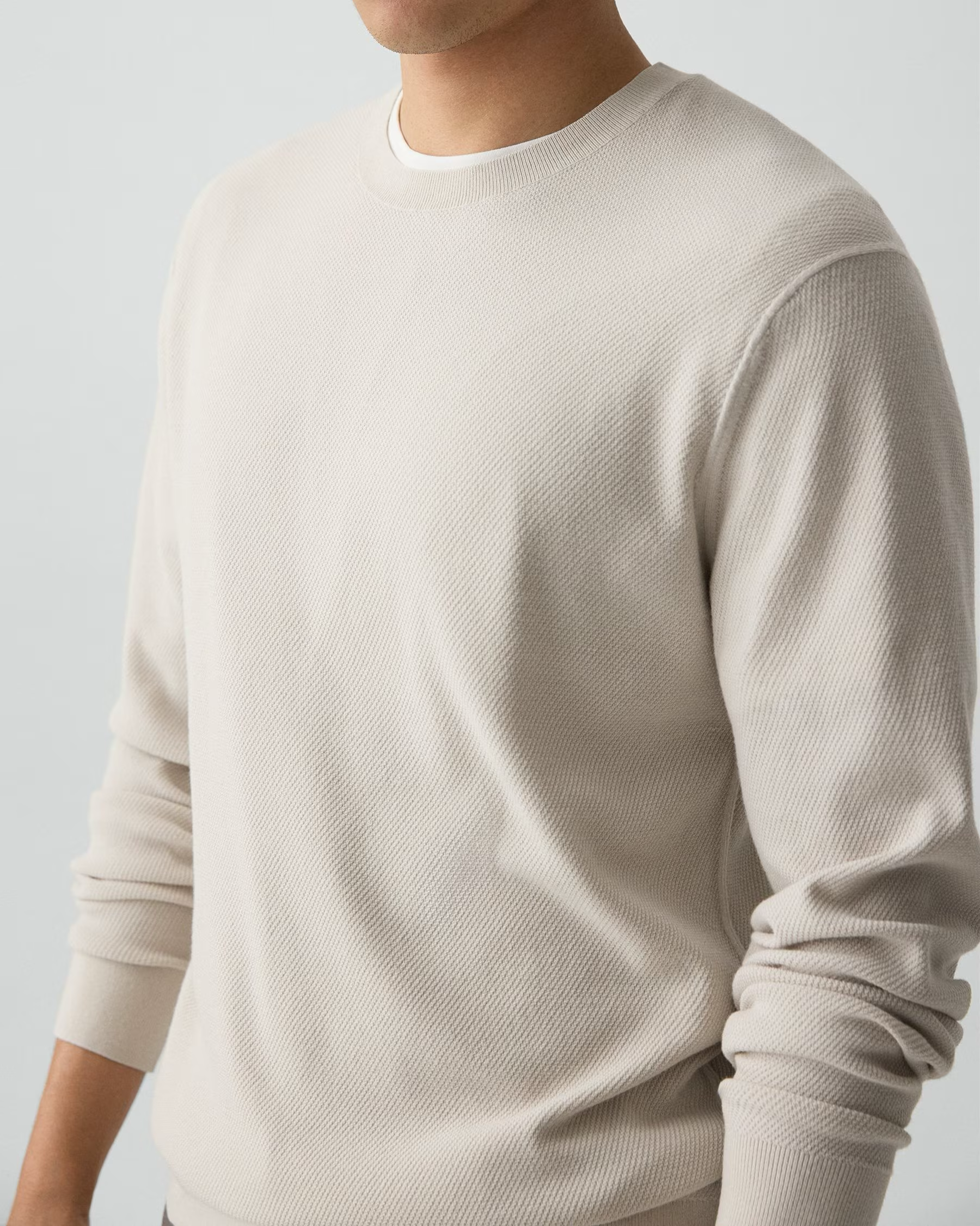 Riland Crewneck Sweater in Light Bilen Silver Cloud