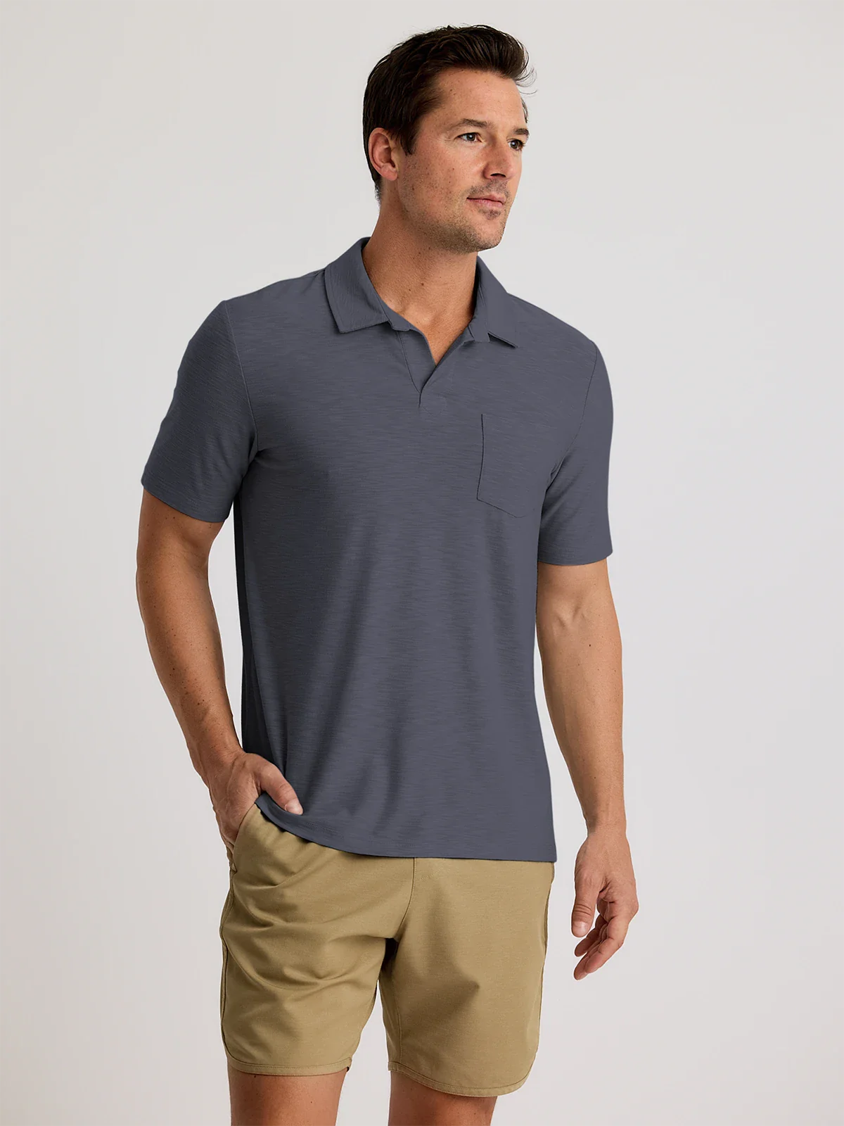 Bamboo Slub Polo II Storm Cloud